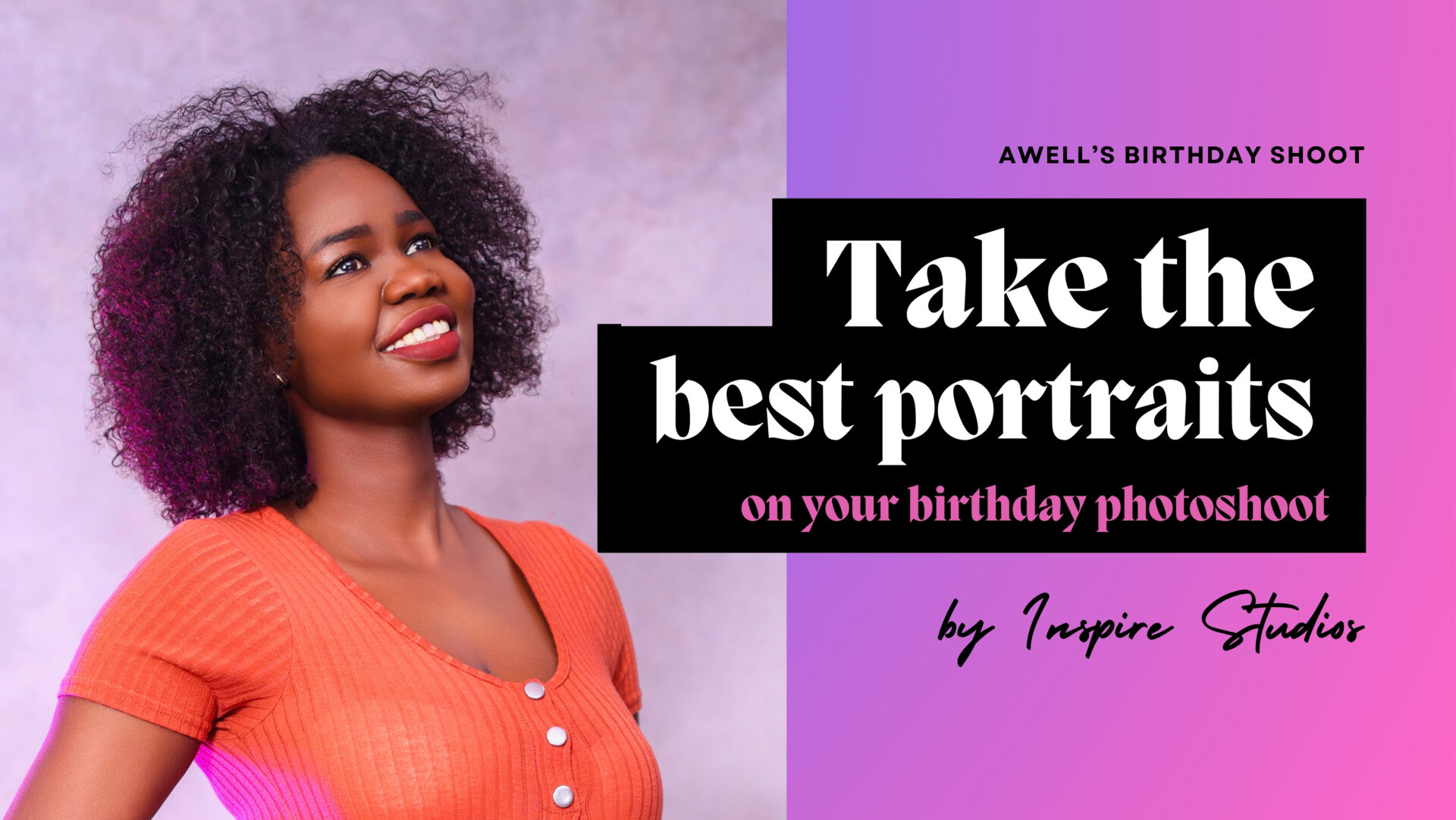 Birthday studio photoshoot in London captured by professional female photographer in studio.