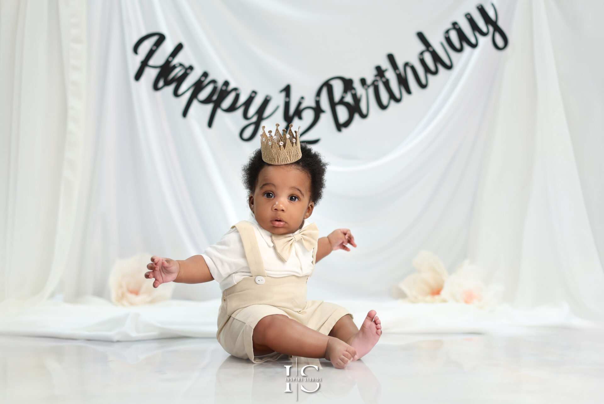 Baby celebrating their half birthday with a themed photoshoot in London.