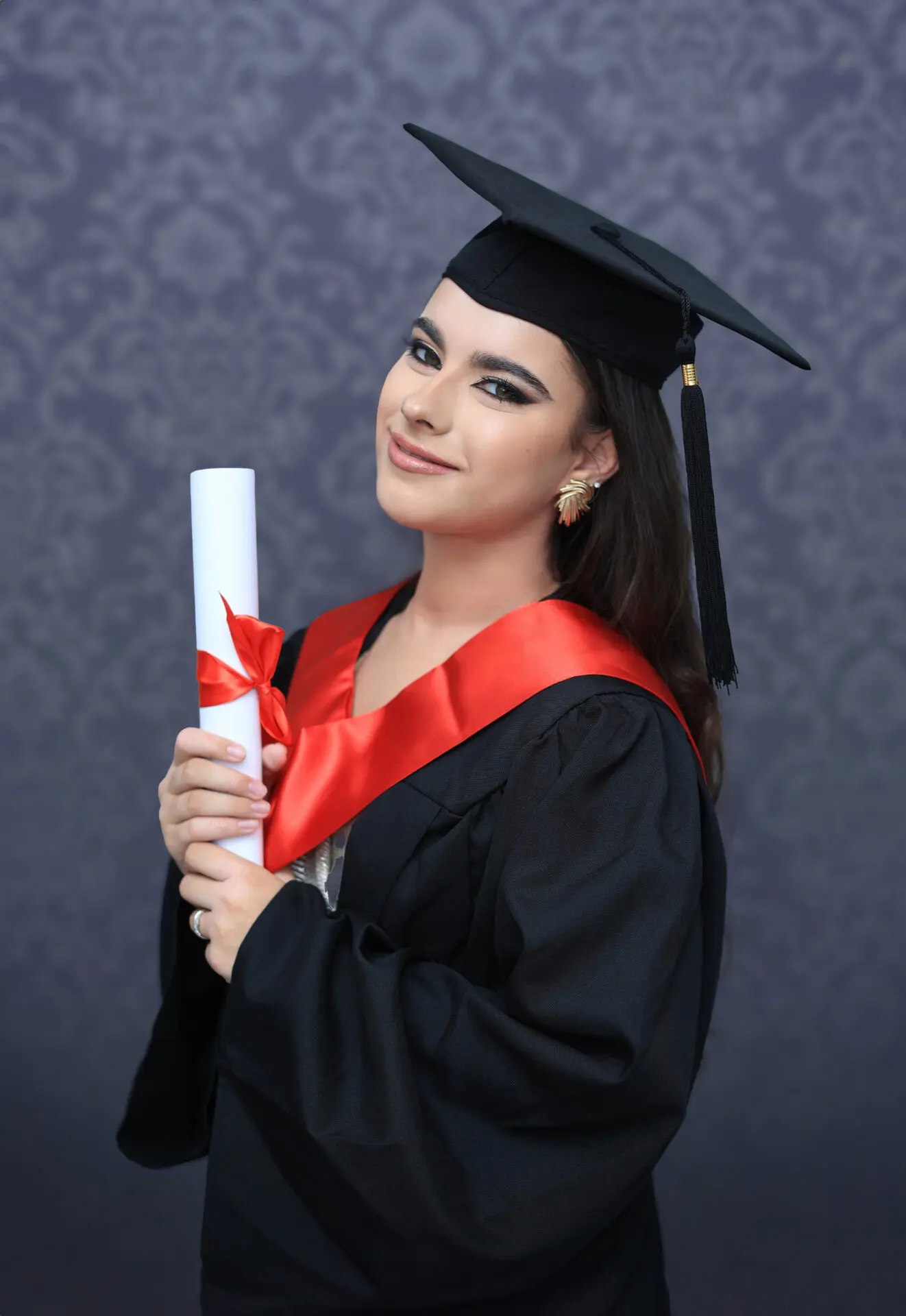 Graduation studio photoshoot in London with professional photographer capturing milestone portraits at Inspire Studios