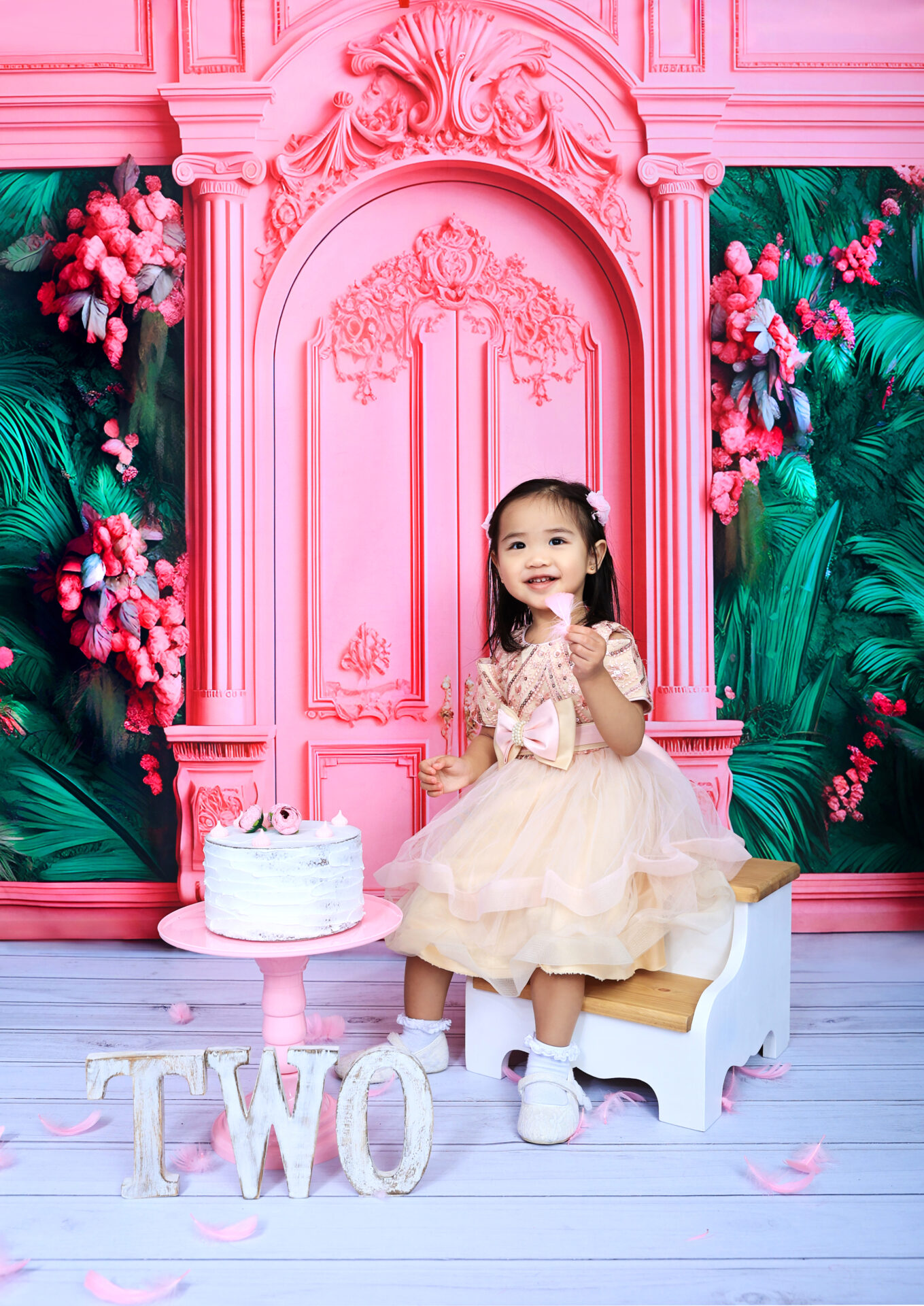 Little girl in a beautiful dress posing for a photoshoot by Inspire Studios