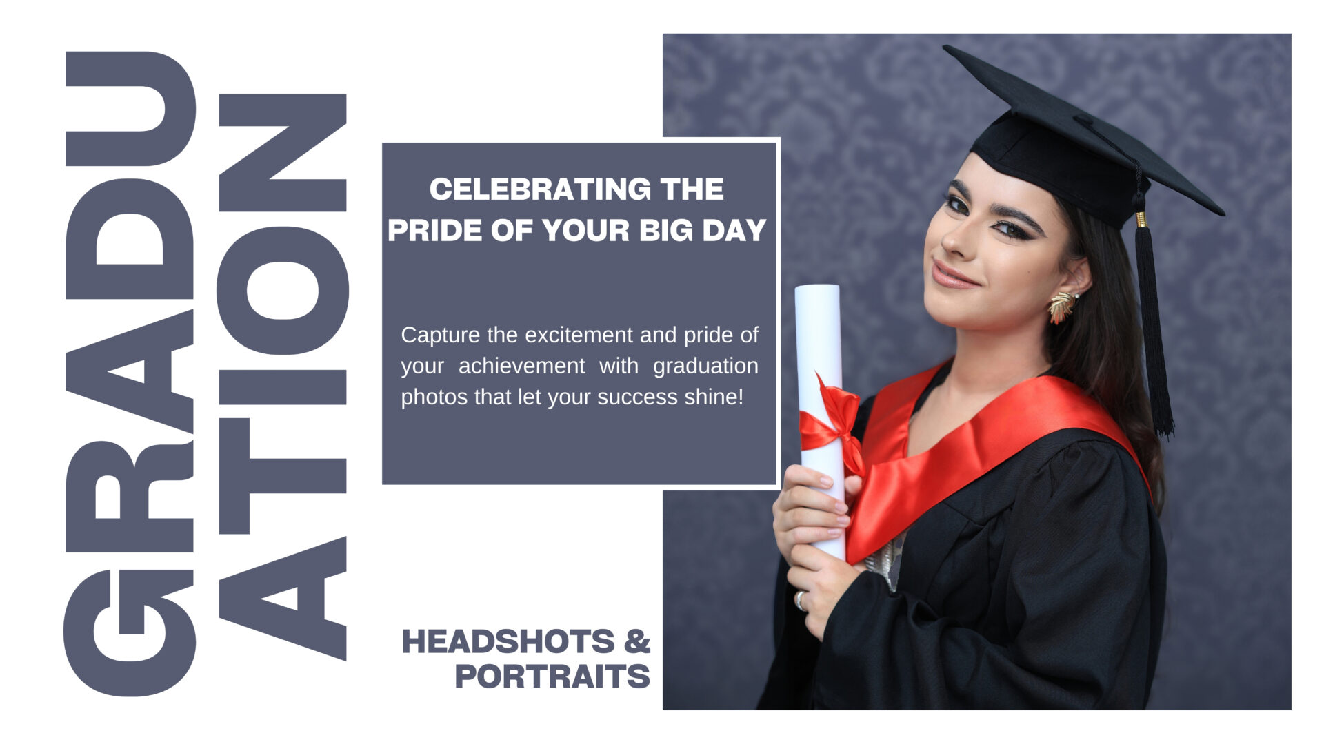 Graduation studio photoshoot in London with professional photographer capturing milestone portraits