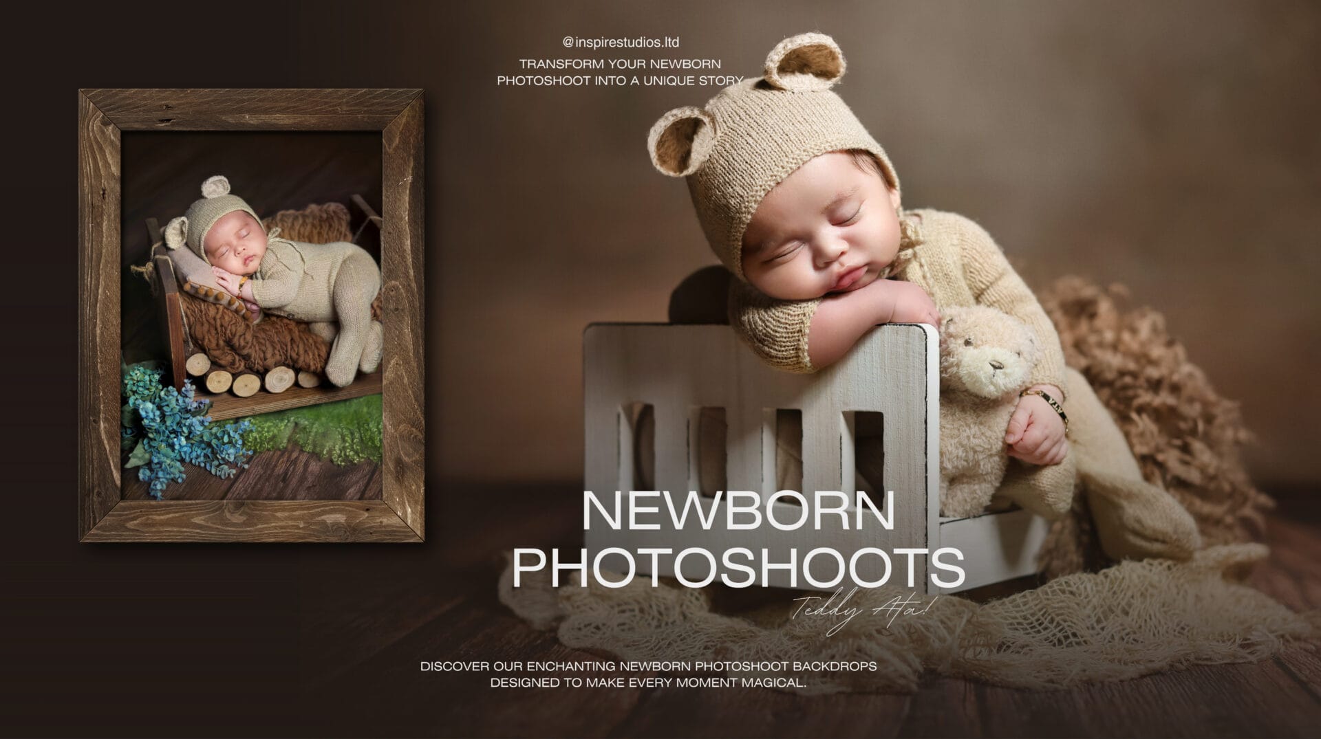 A newborn baby boy in a boho-themed photoshoot, styled with earthy tones, natural textures, and soft neutral props.