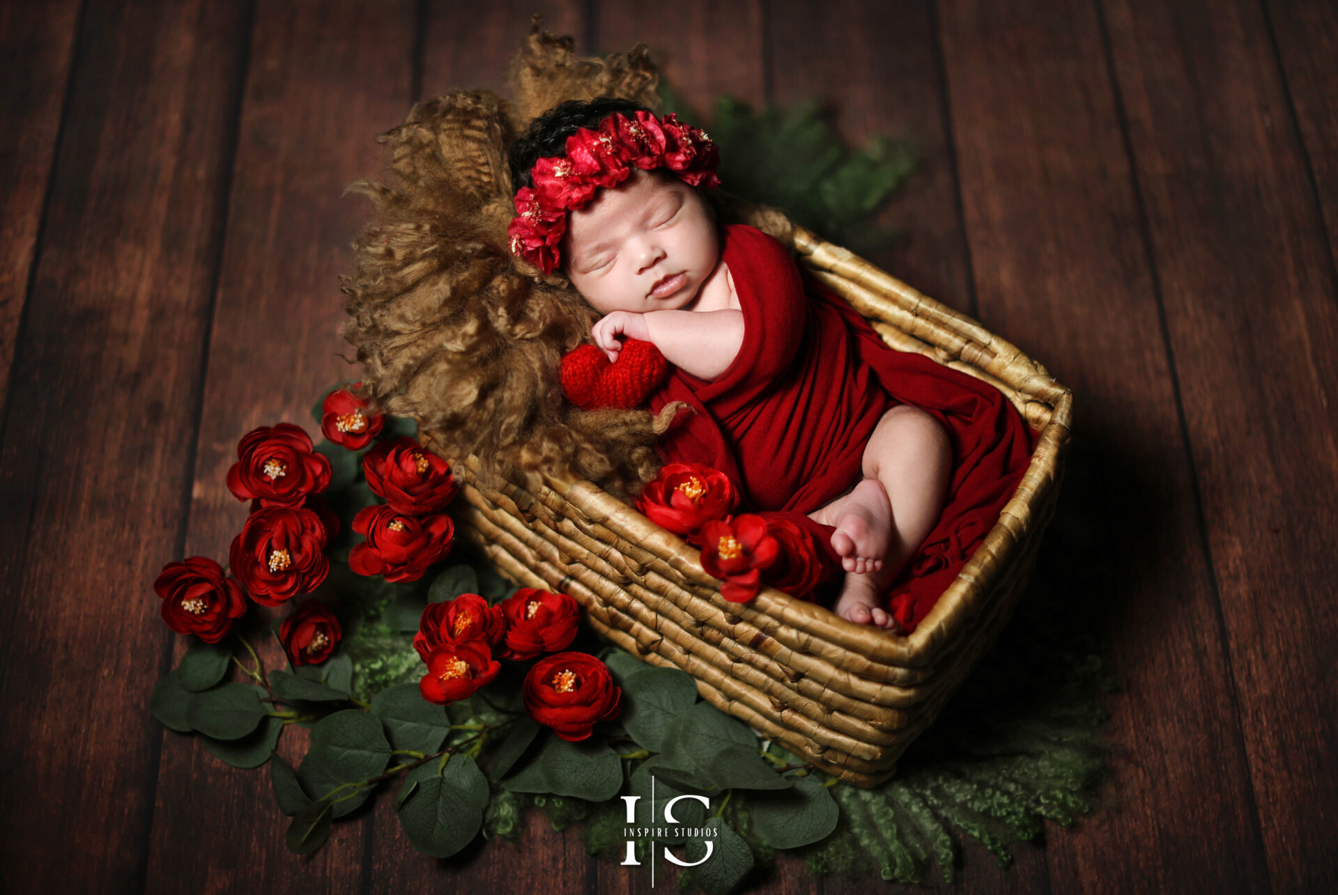 Newborn photo session-The girl in red.