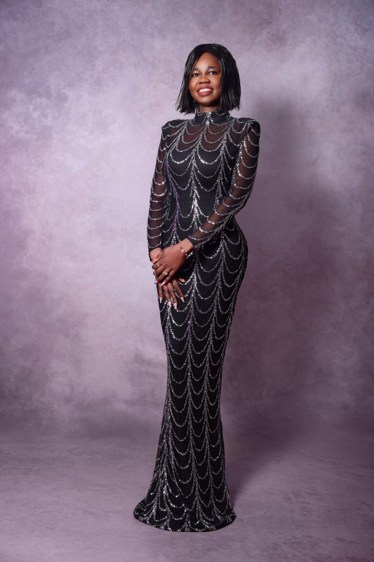 Woman posing during a birthday studio photoshoot in London captured by professional photographer.