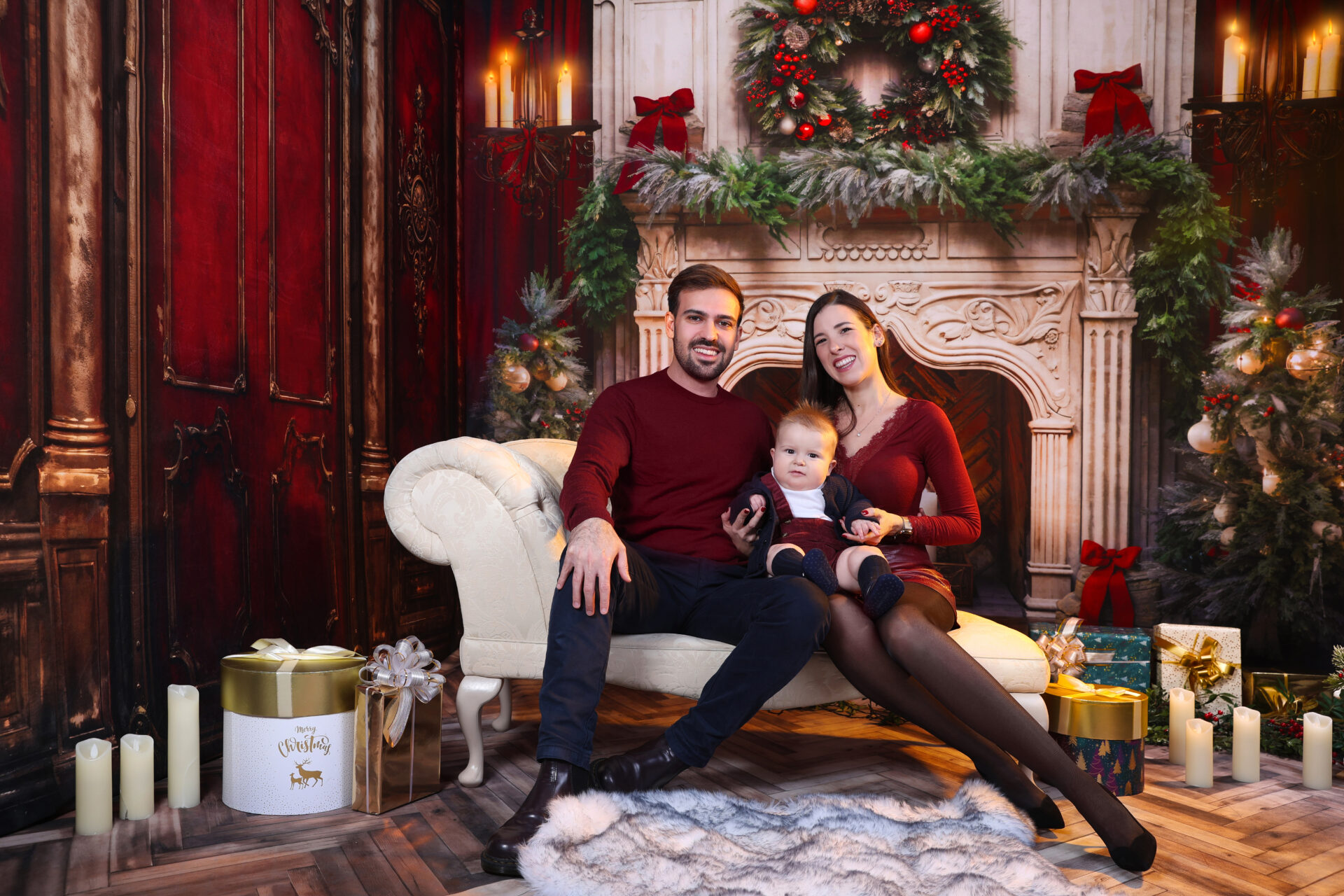 Family Photoshoot captured during Christmas season in studio.