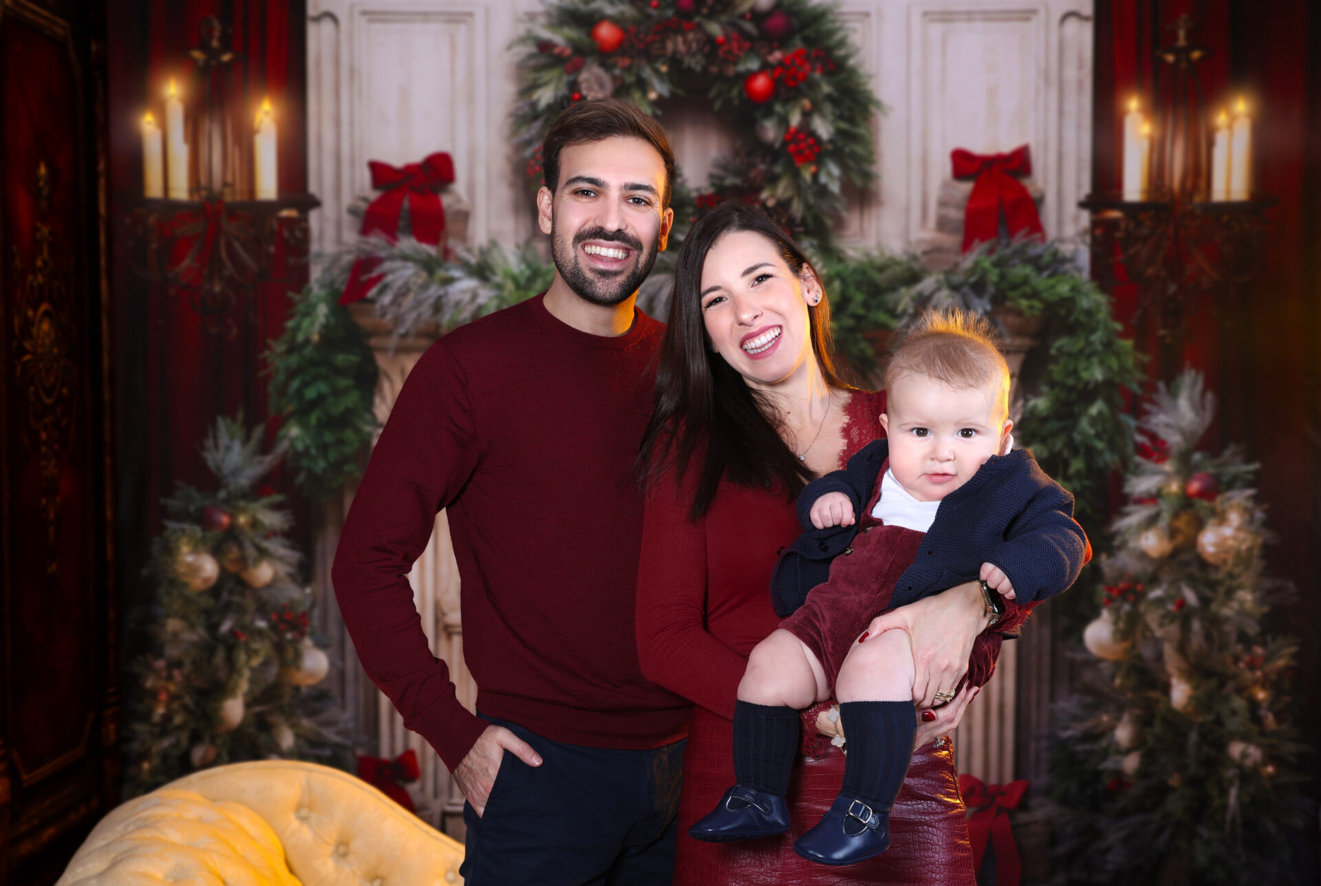 Family Photoshoot captured during Christmas season in studio.