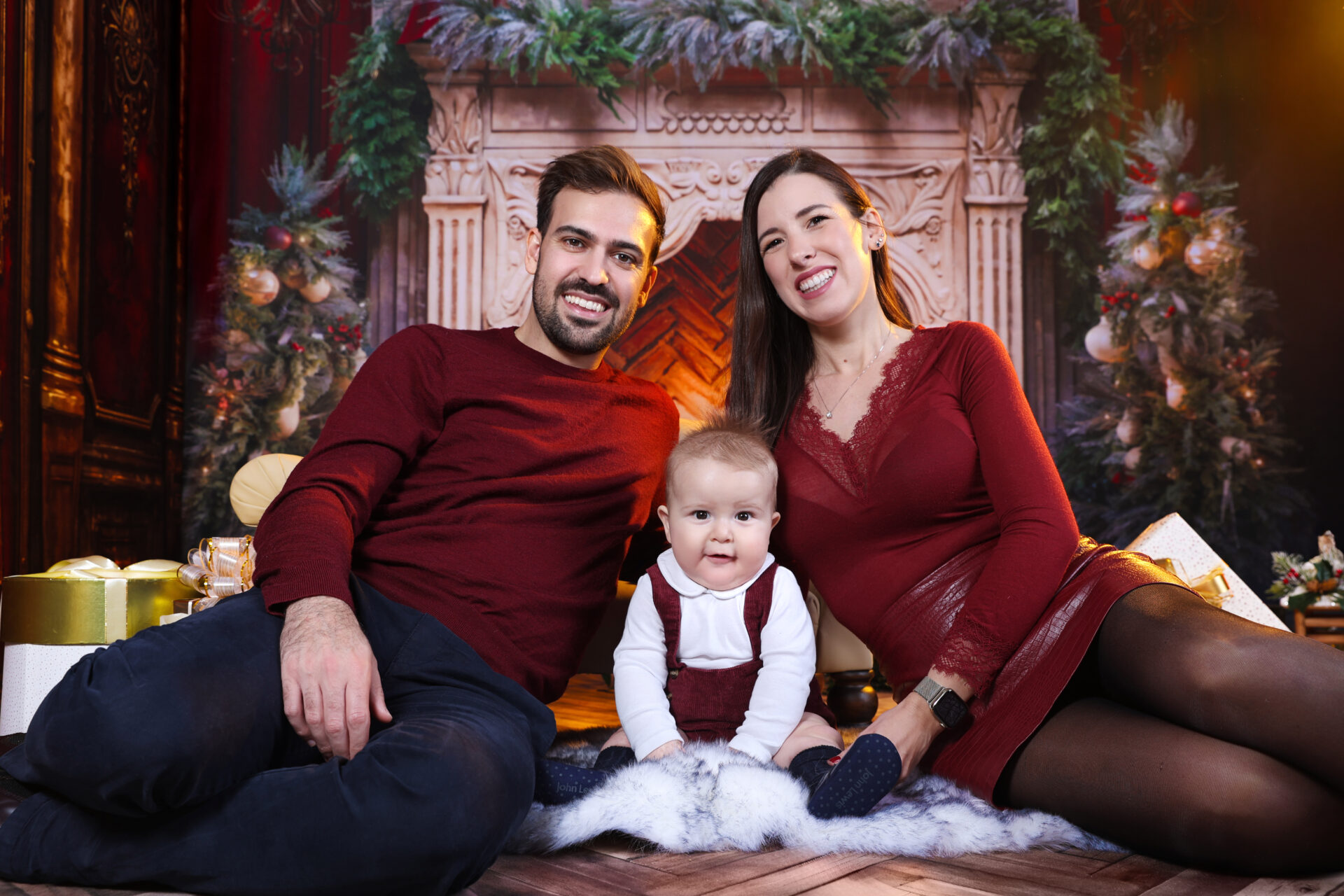 Family Photoshoot captured during Christmas season in studio.