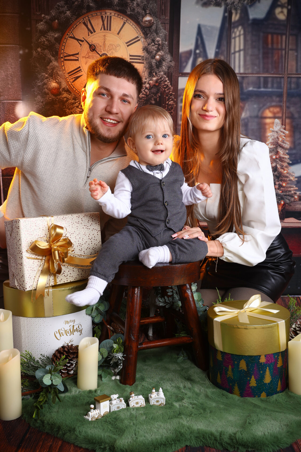 Happy family photo captured during a children festive decors photoshoot in East London.