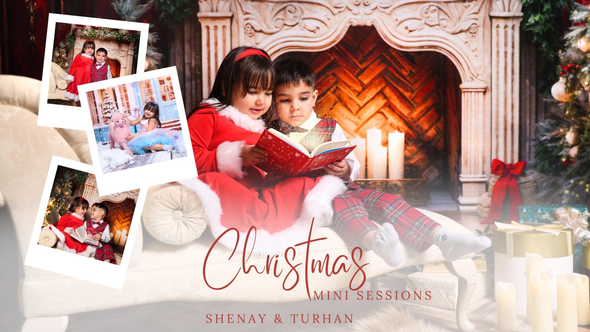 Children Christmas Photo Sessions in The Christmas Room & Barbie's Christmas Festive Decors.