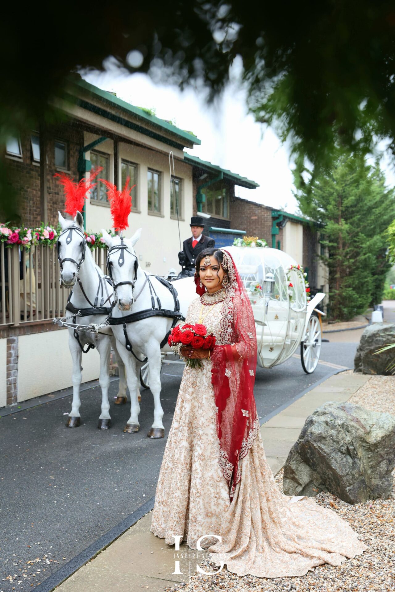 Photo of muslim bride captured by asian female wedding photographer in London.