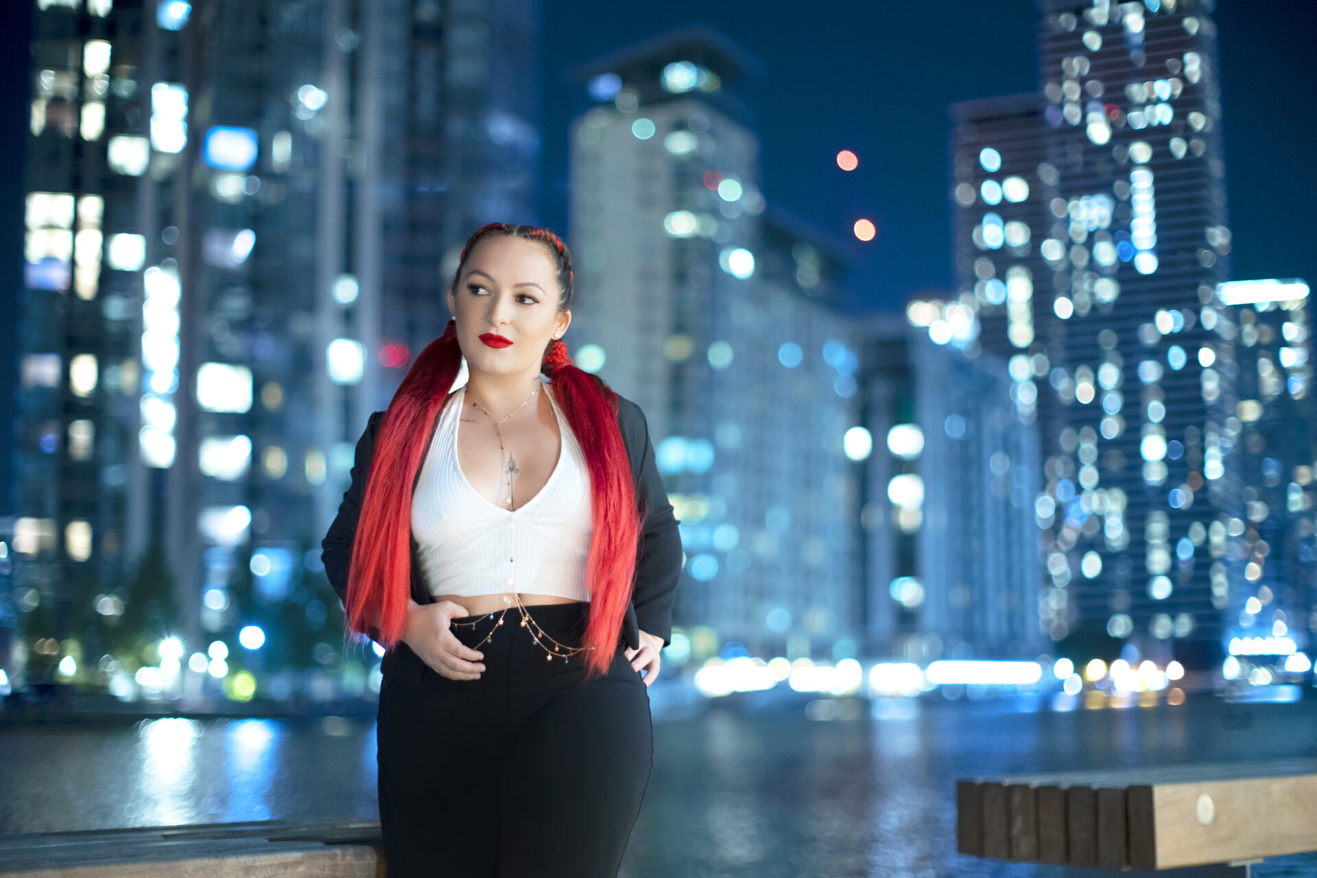 Outdoor night photography in Canary Wharf by Inspire Studios Walthamstow.