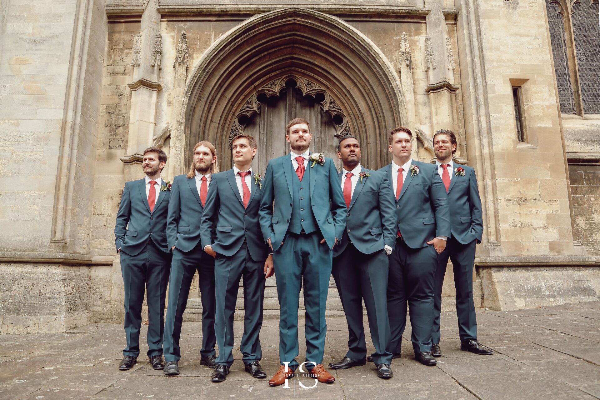 Groom and his groomsmiths captured during a church wedding in London.