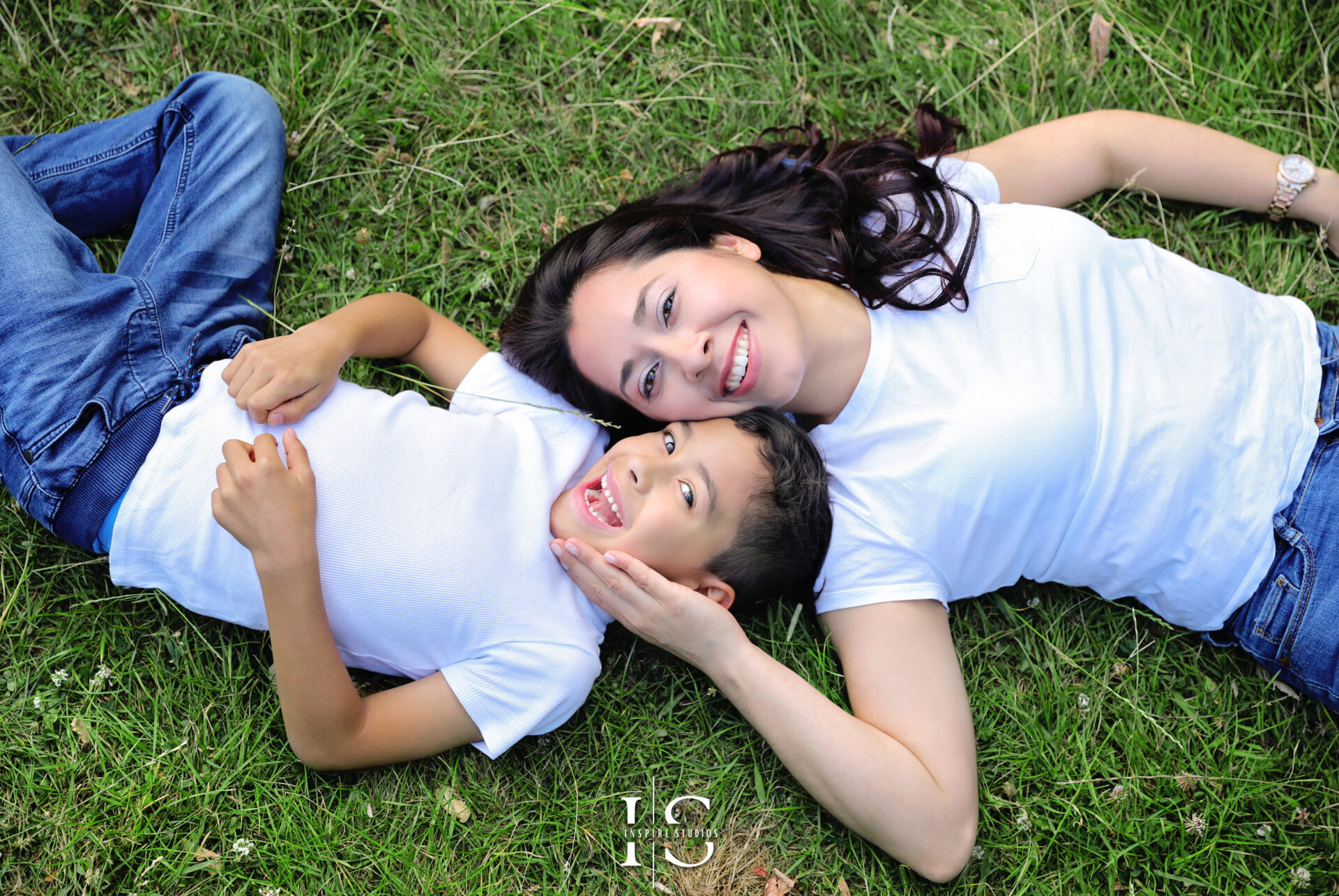 Mother & Son in a Family Outdoors Photoshoot in London.