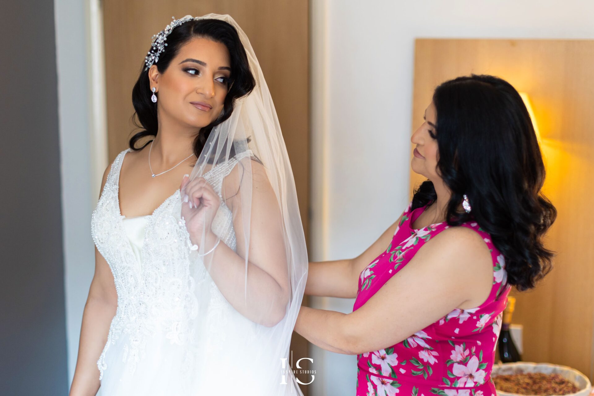 Bride moments getting ready captured by wedding ceremony photographer in London.