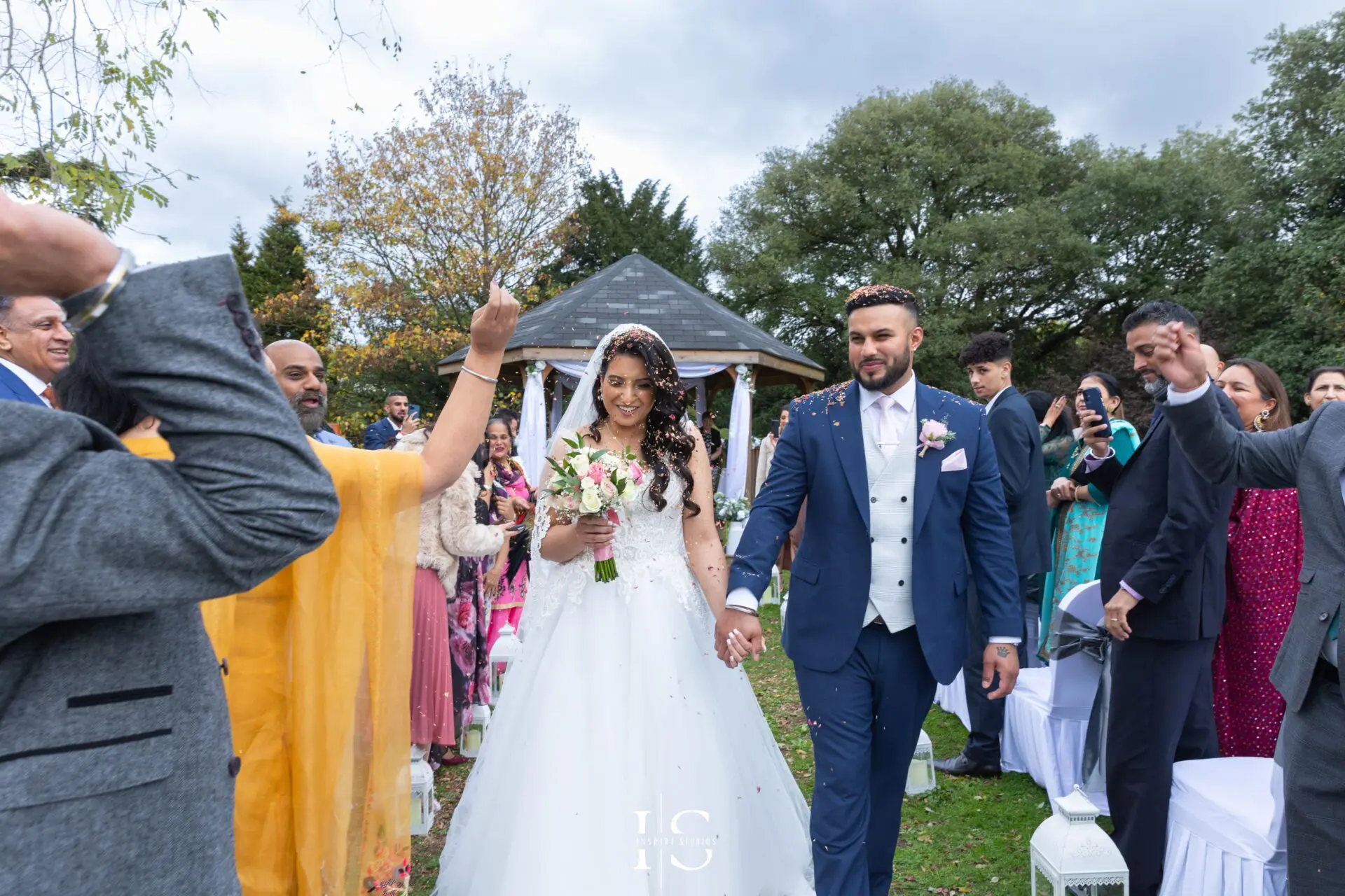 Romantic moment of a couple during their registry ceremony.