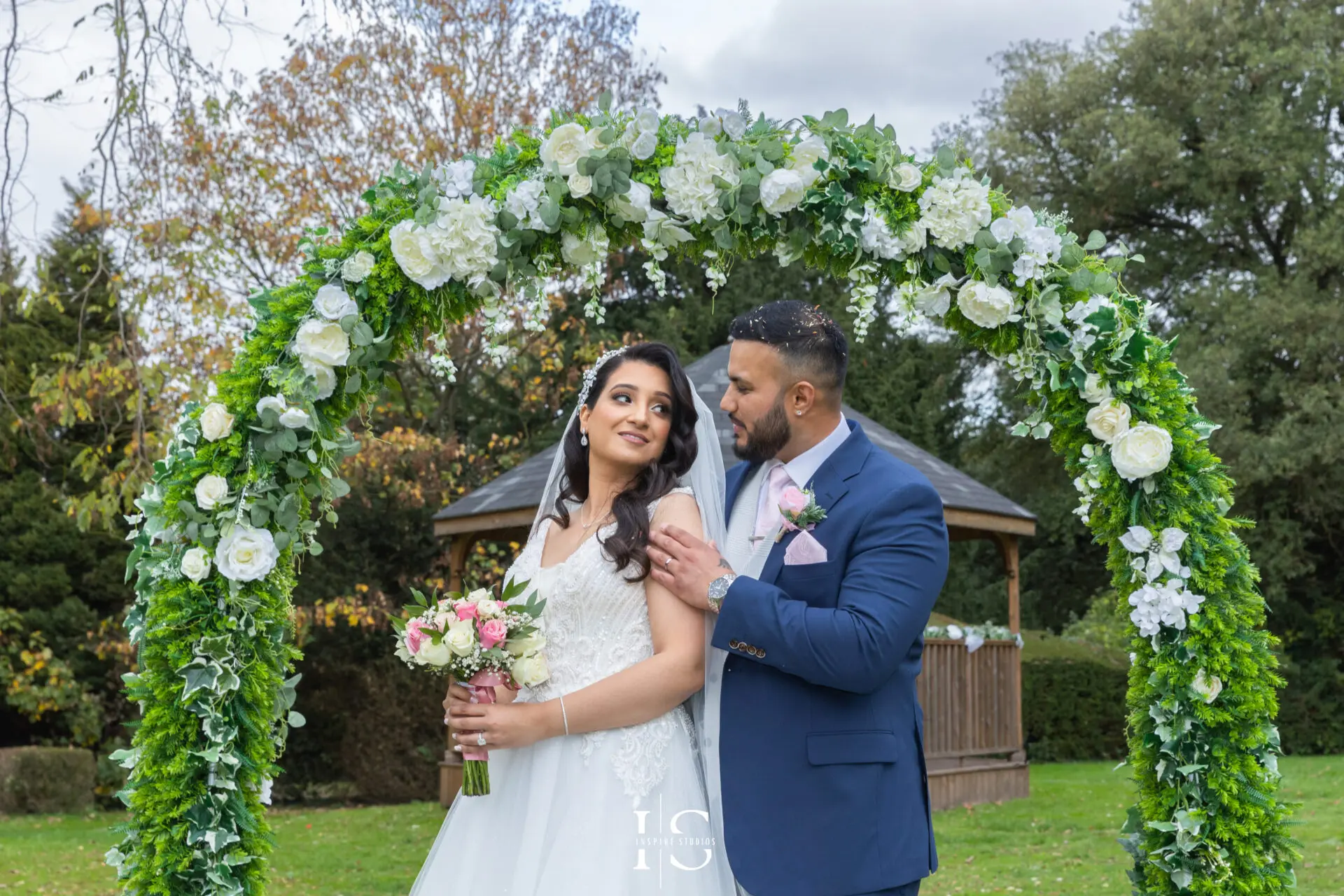 Registry office wedding photography in London capturing couple outside venue