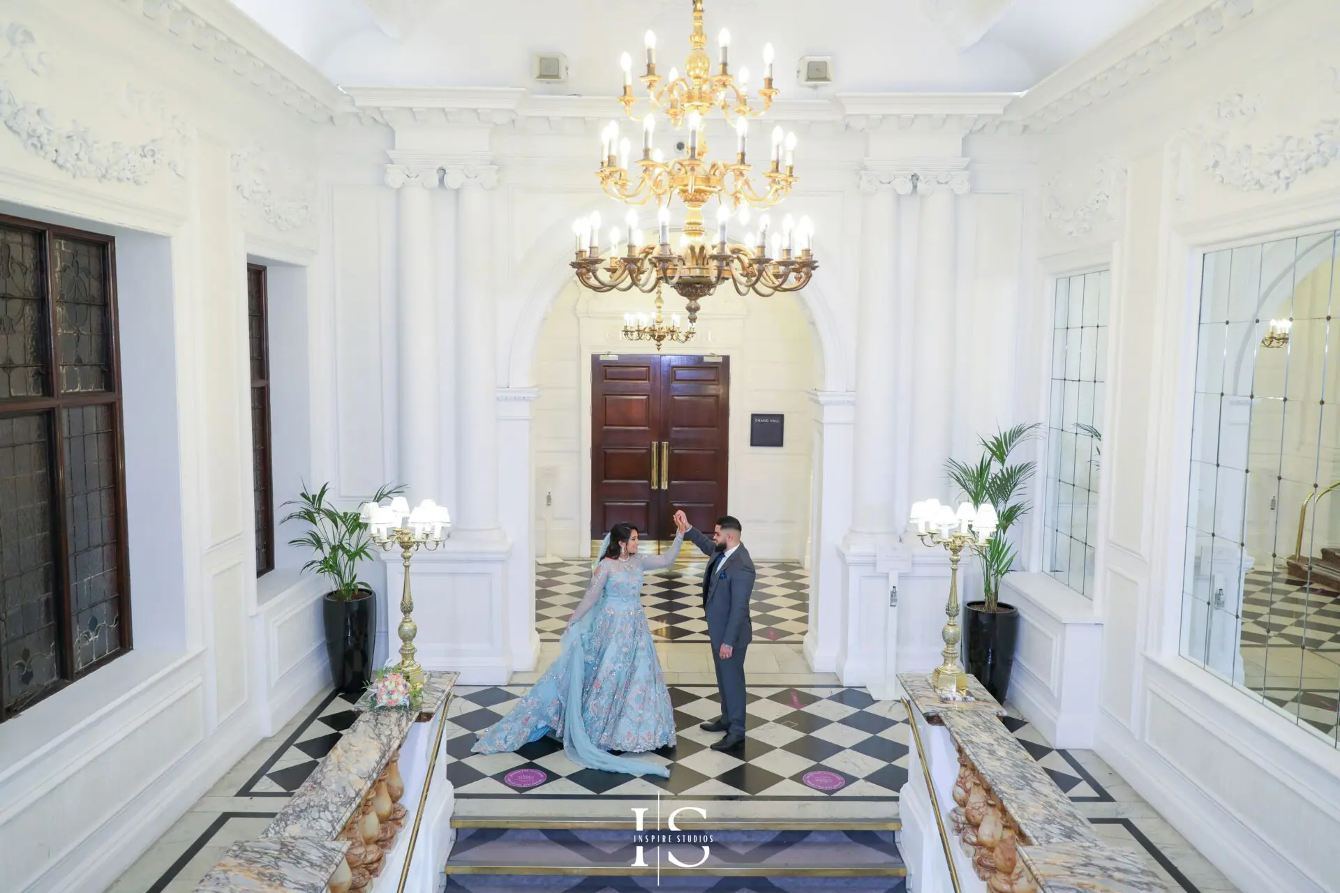Walima wedding photographer in London capturing elegant bride and groom moments at The Great Connaught Rooms Hotel