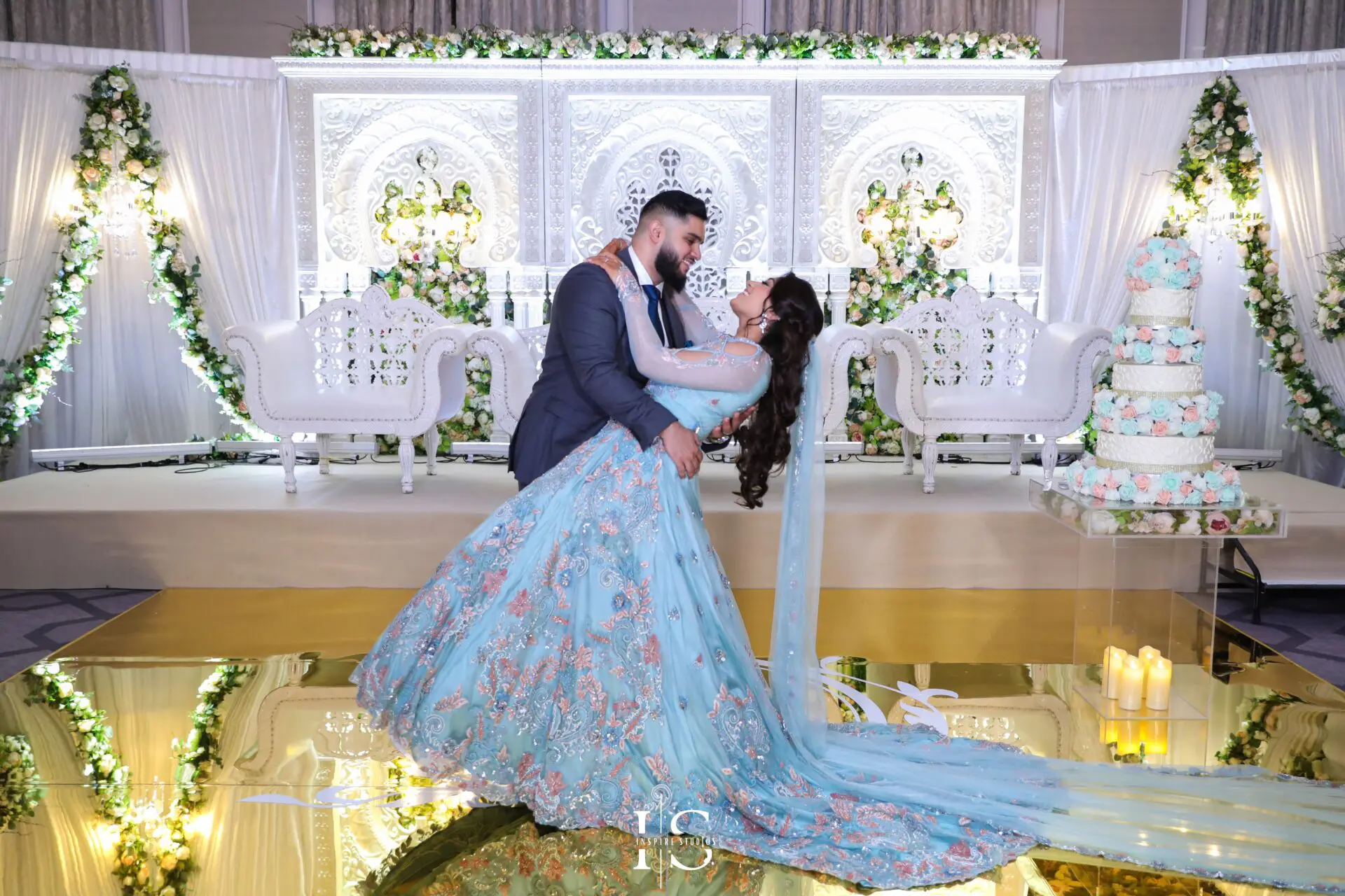 Walima wedding photographer in London capturing the couple’s first dance.