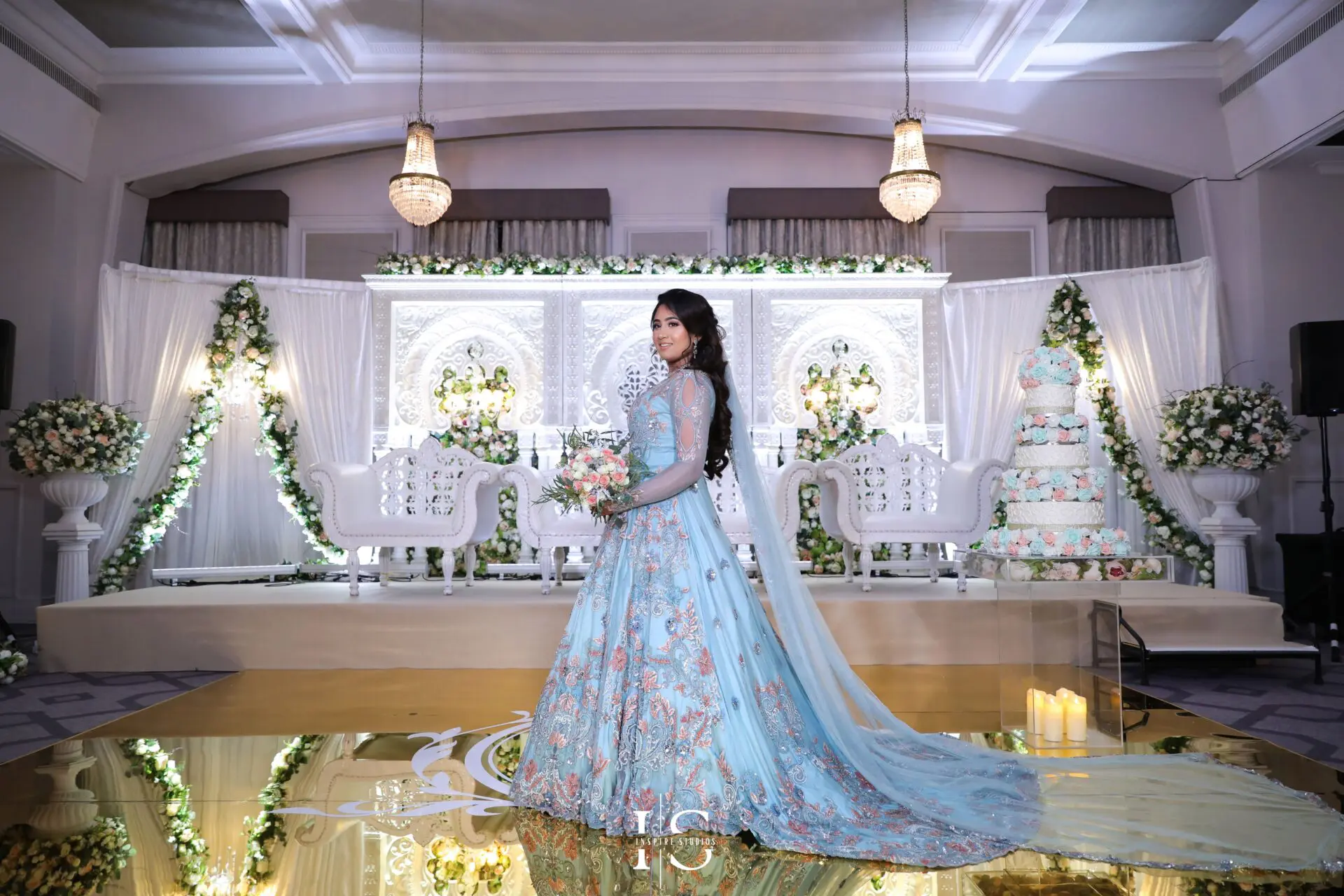 Bride portrait captured by a female Walima wedding photographer in London.