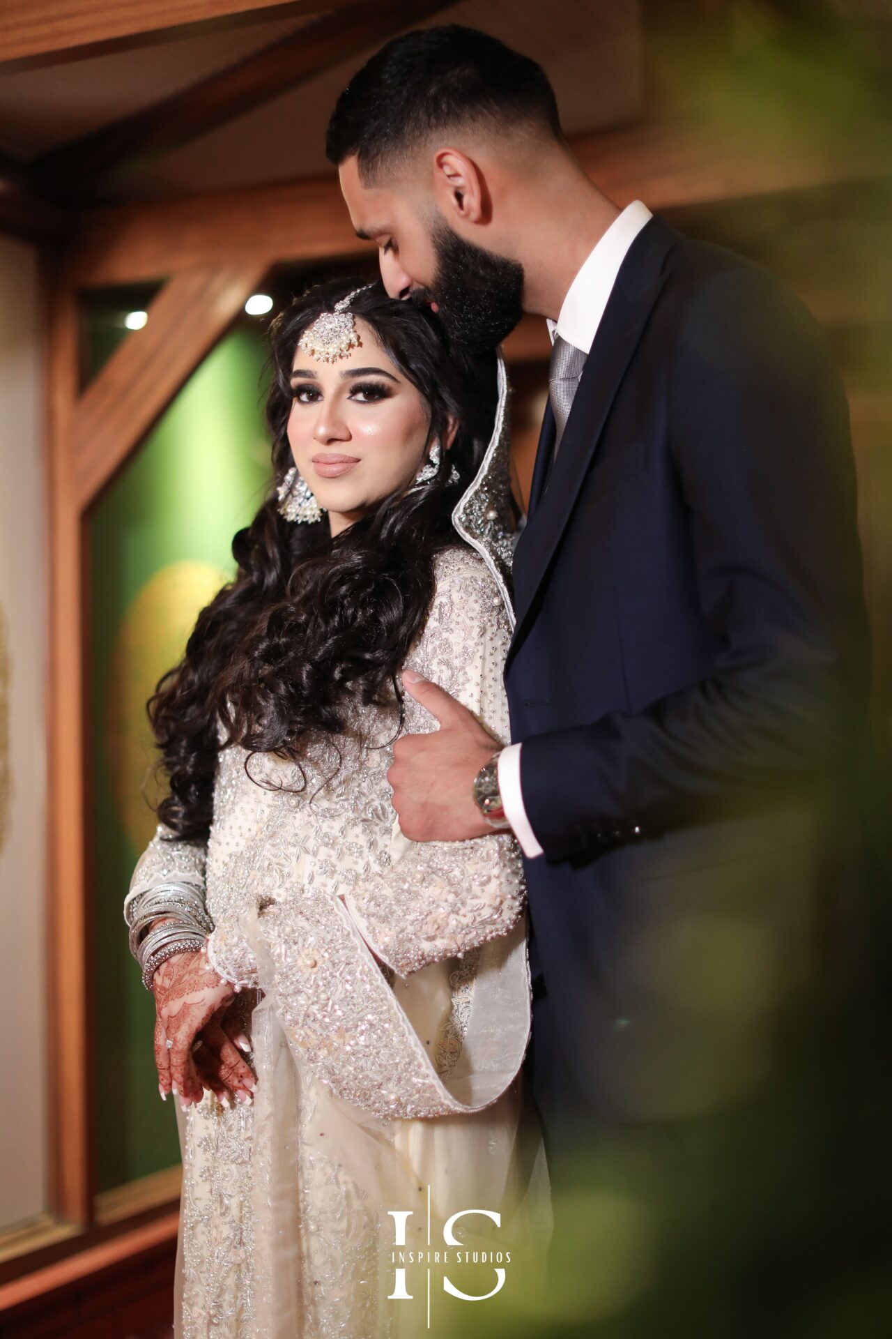 Bride and groom couple shoots during walima wedding photography in London.