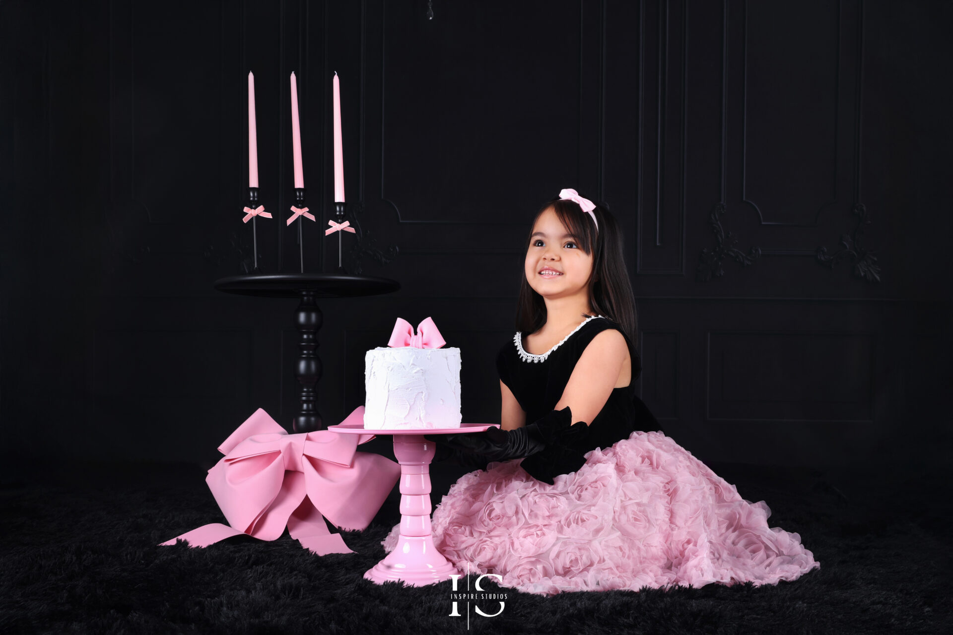 Child celebrating their 5th birthday with a themed studio photoshoot in London.