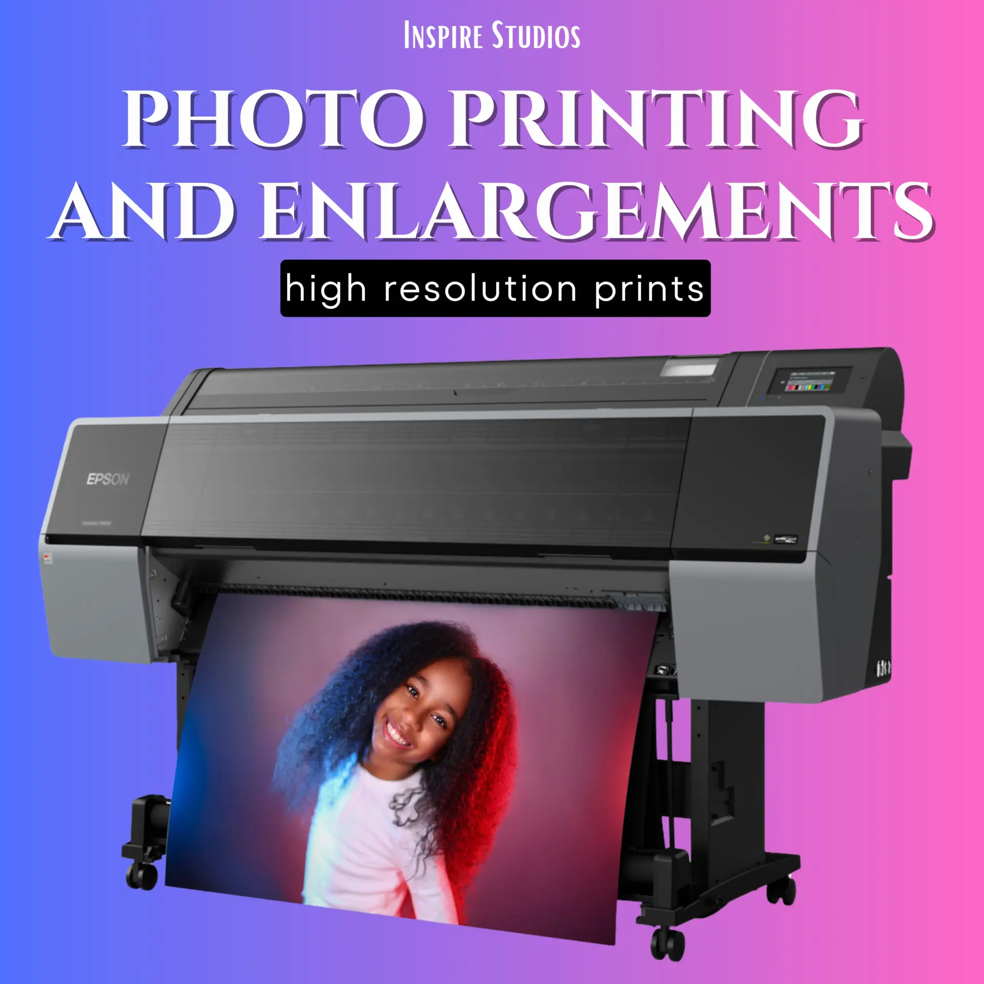Photo printing & enlargements services in store.