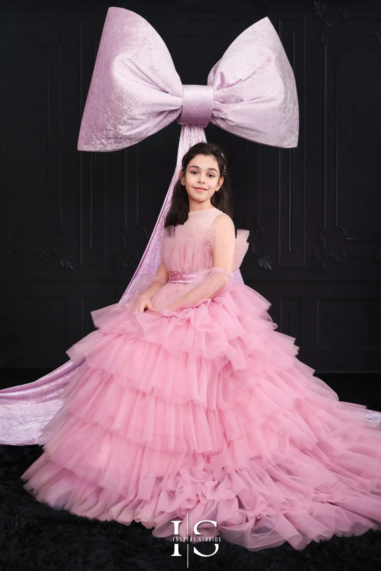 Studio children’s elegant boudoir-style photoshoot in London