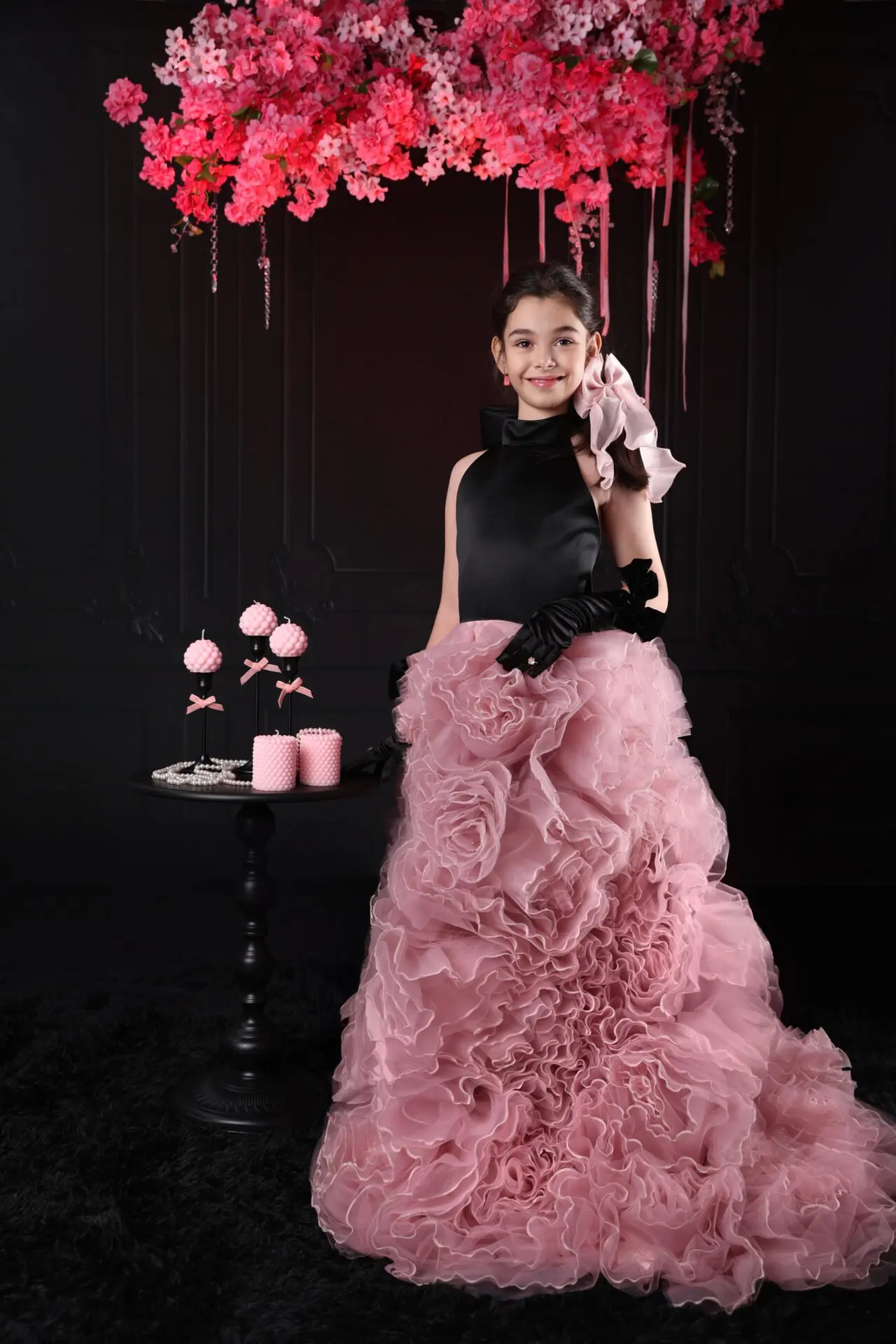 Elegant children’s portrait photoshoot in studio setting, London