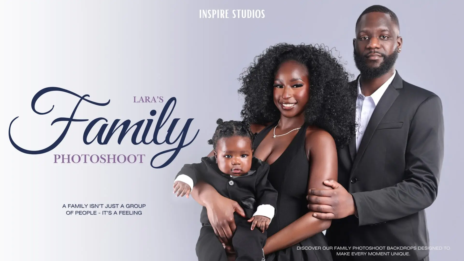 Professional family and baby photoshoot at Inspire Studios in Walthamstow, London