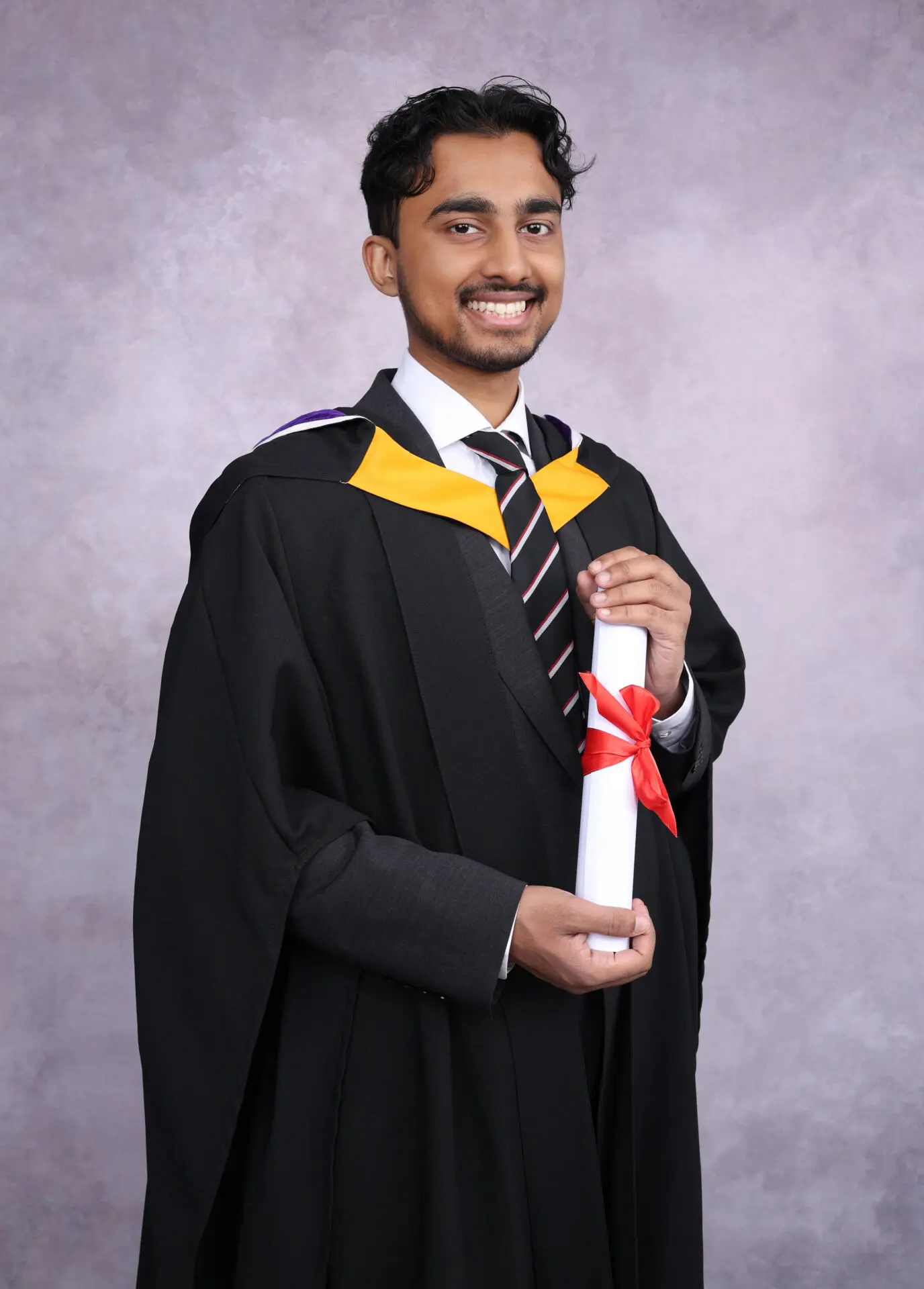 Graduation headshot session in London studio for students