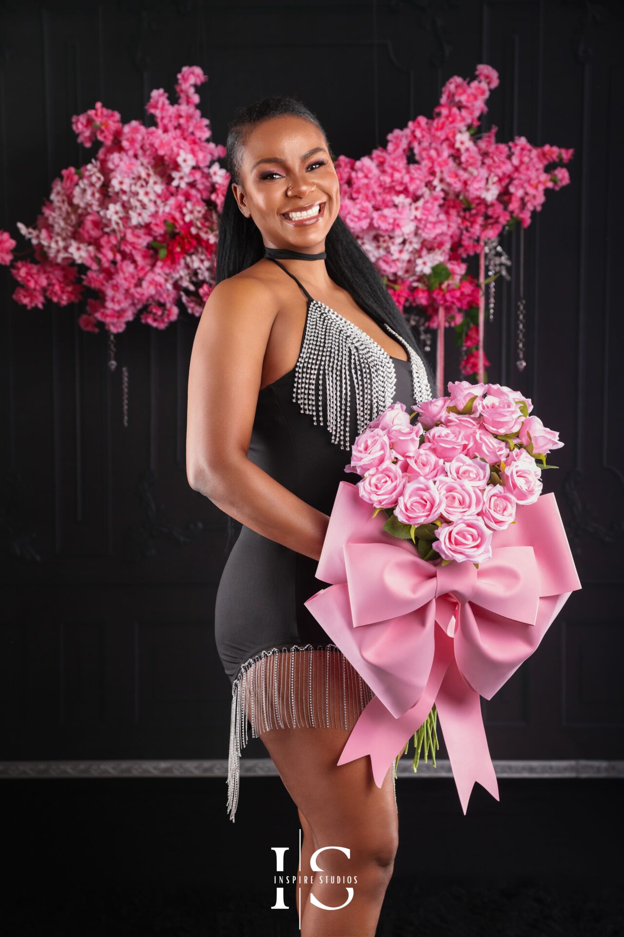 Luxury birthday photoshoot setup with elegant decor in London
