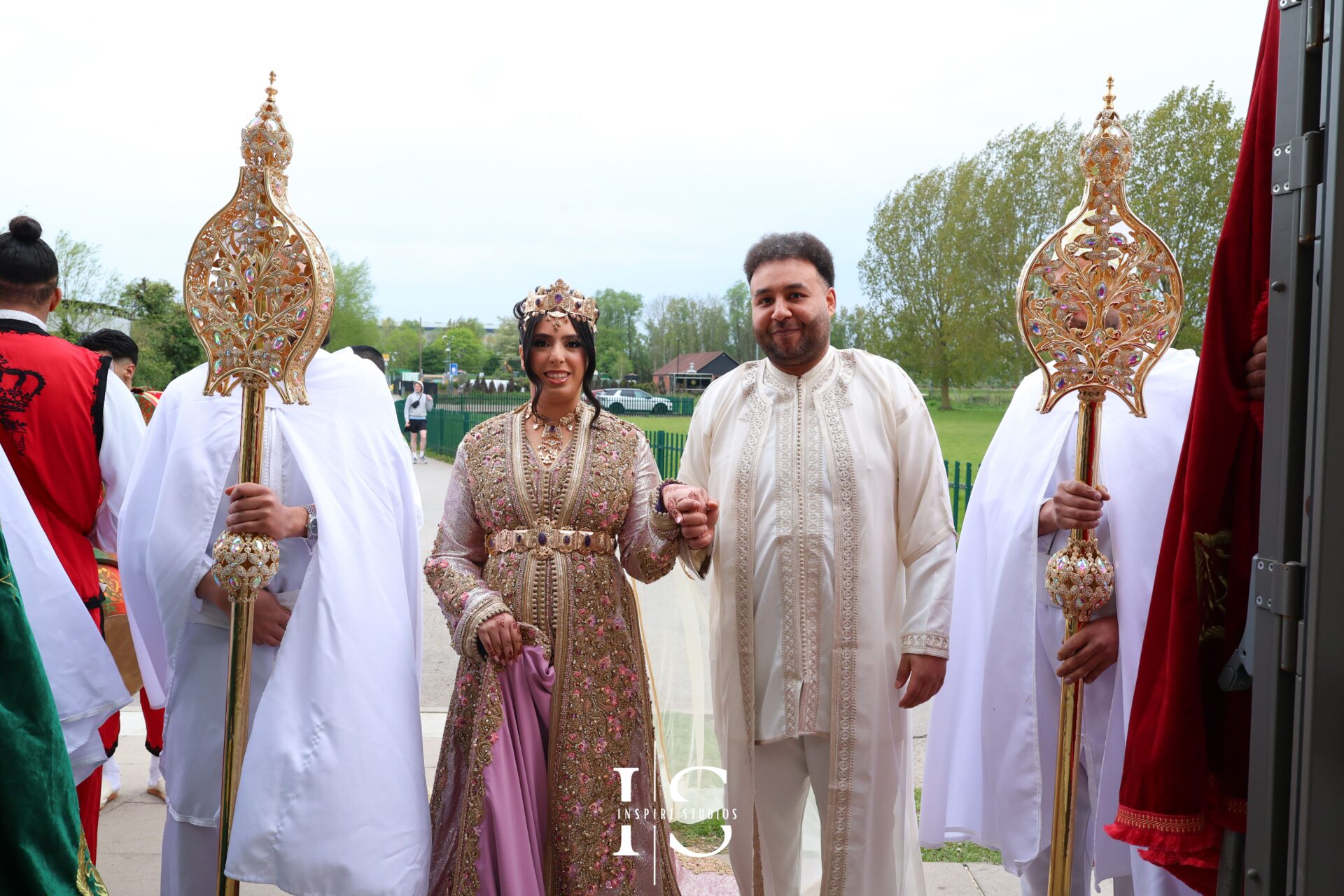 Female wedding photographer capturing Moroccan bride