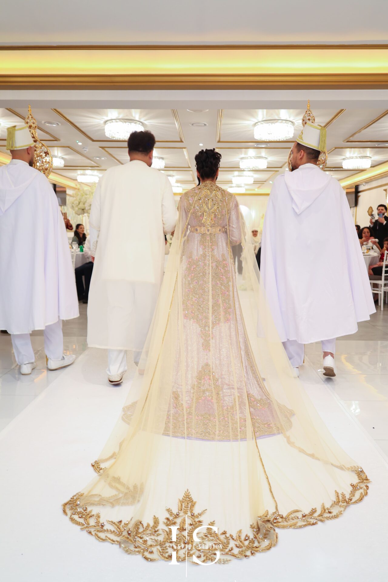 Bride's second outfit change at Moroccan wedding