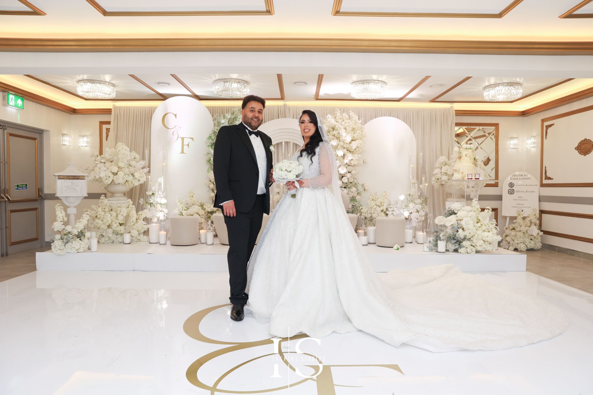 Moroccan groom in white jabador at London wedding