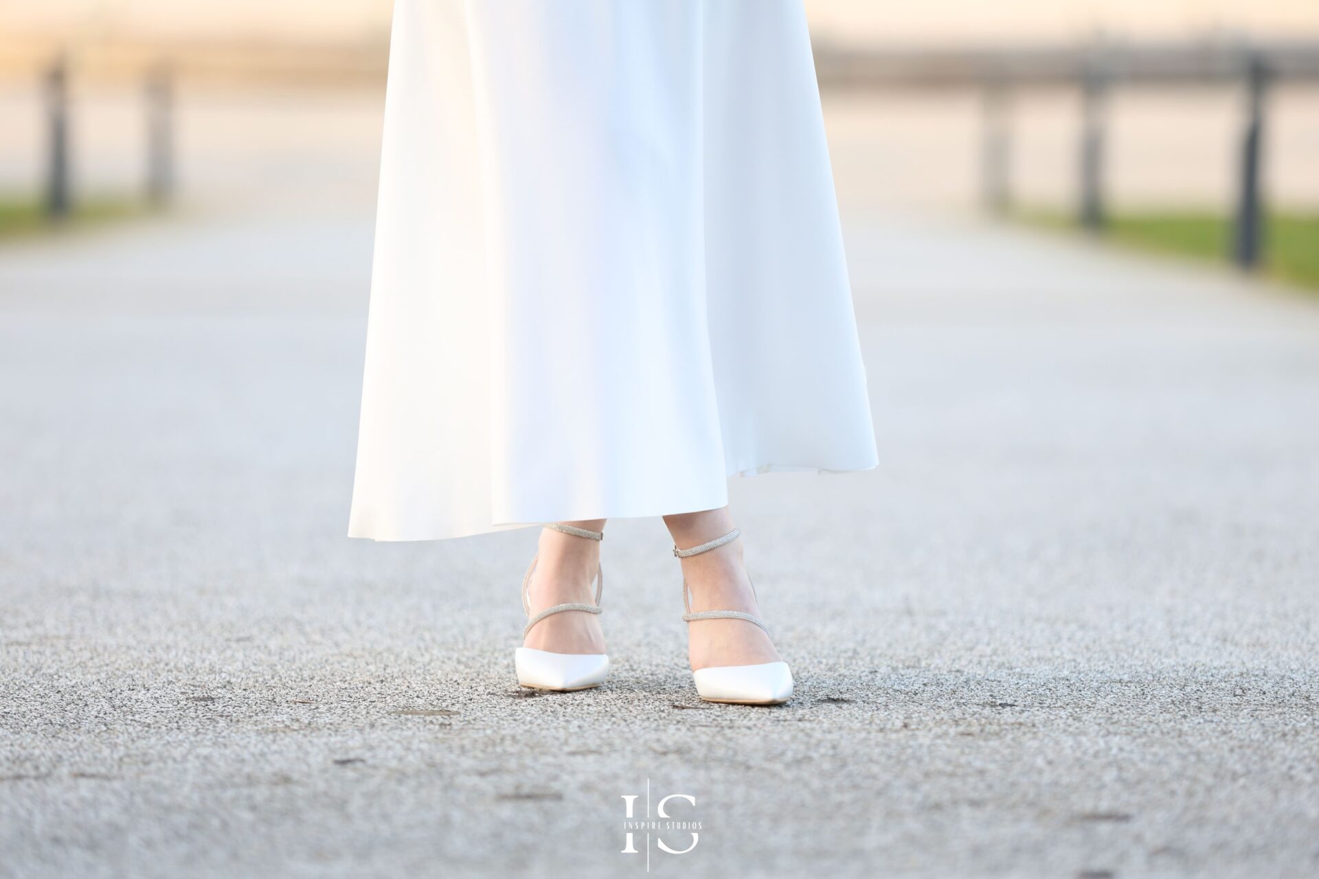 Bride walking away from Town Hall after ceremony, soft candid photo London registry