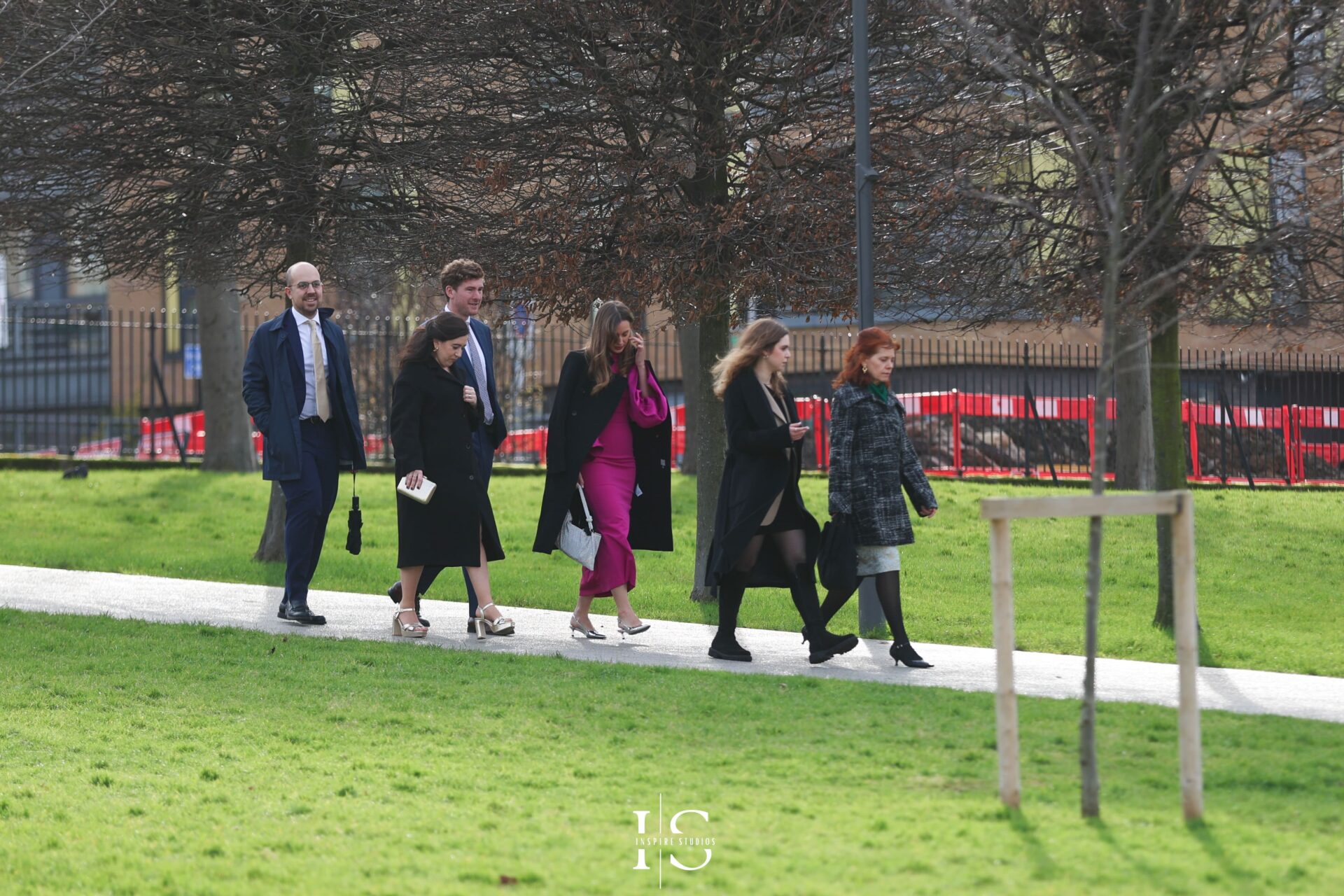 Guests arriving for a registry wedding in London, candid moment outside Walthamstow Town Hall