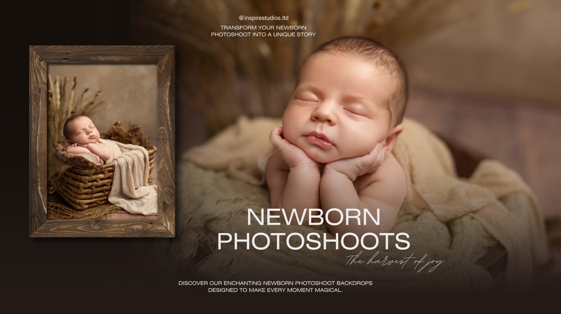 Baby boy peacefully posed during newborn studio photoshoot in London at Inspire Studios Walthamstow