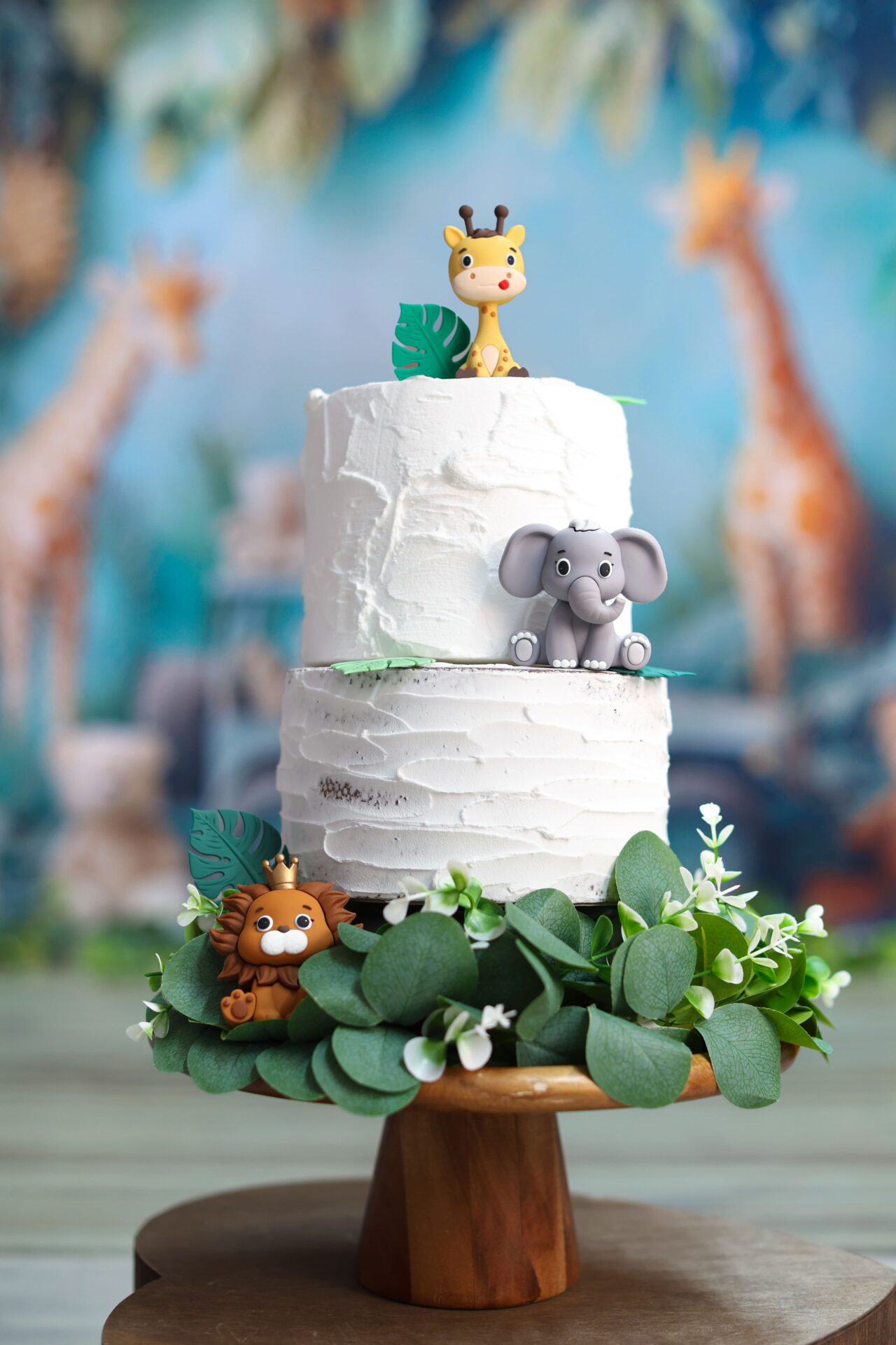 Colorful dummy birthday cake designed for children’s photo sessions