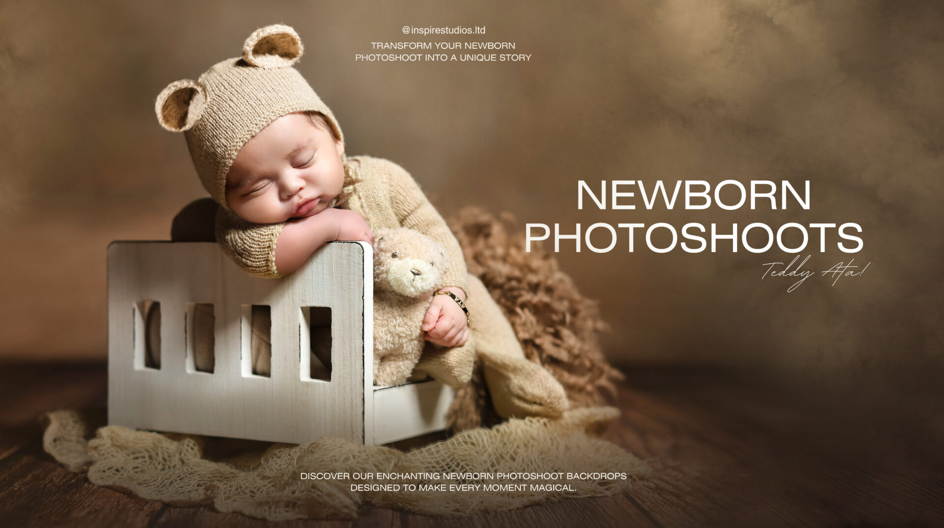 A newborn baby boy in a boho-themed photoshoot, styled with earthy tones, natural textures, and soft neutral props.