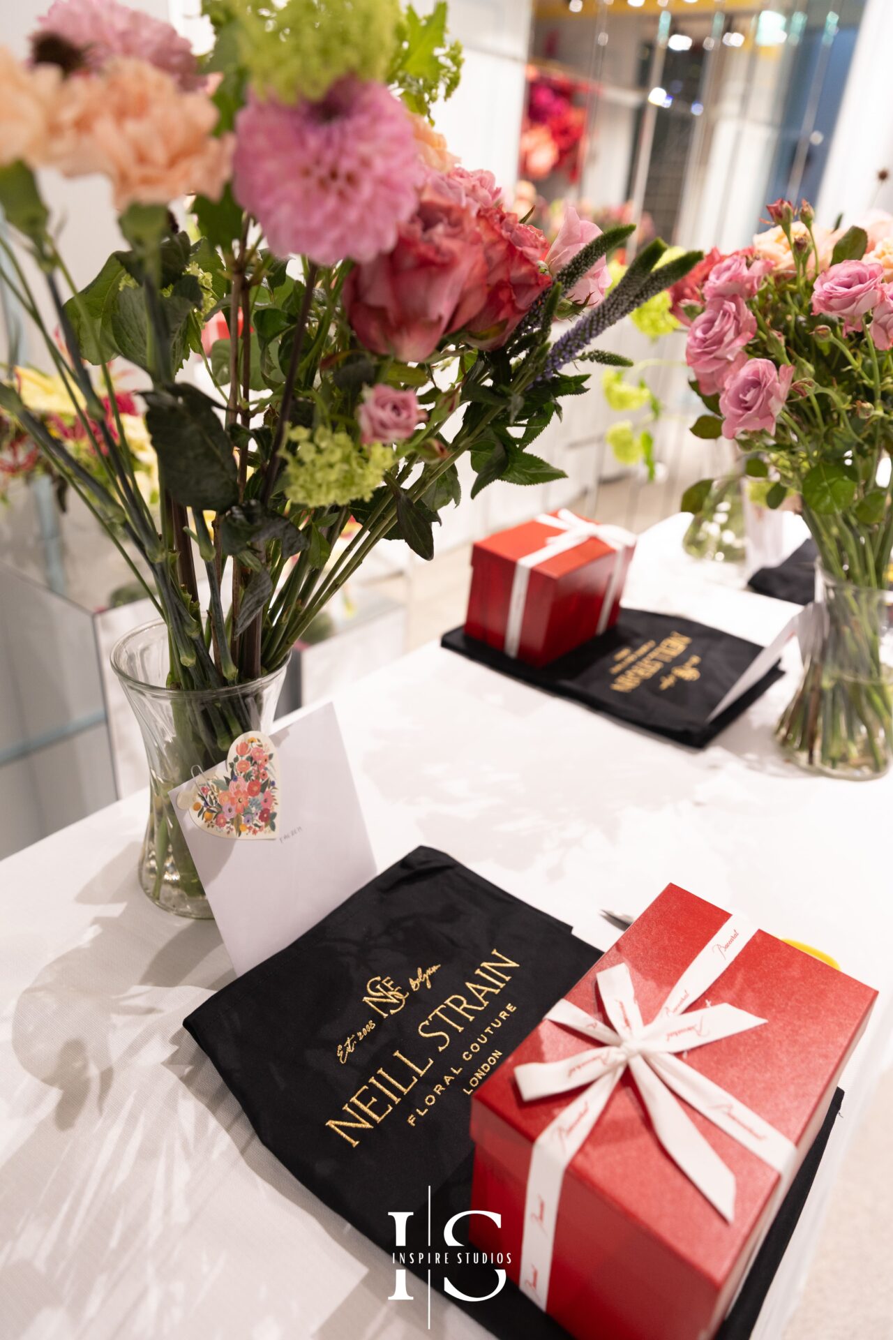 Intricate flower decoration during Mayfair masterclass at Neill Strain Floral Couture.