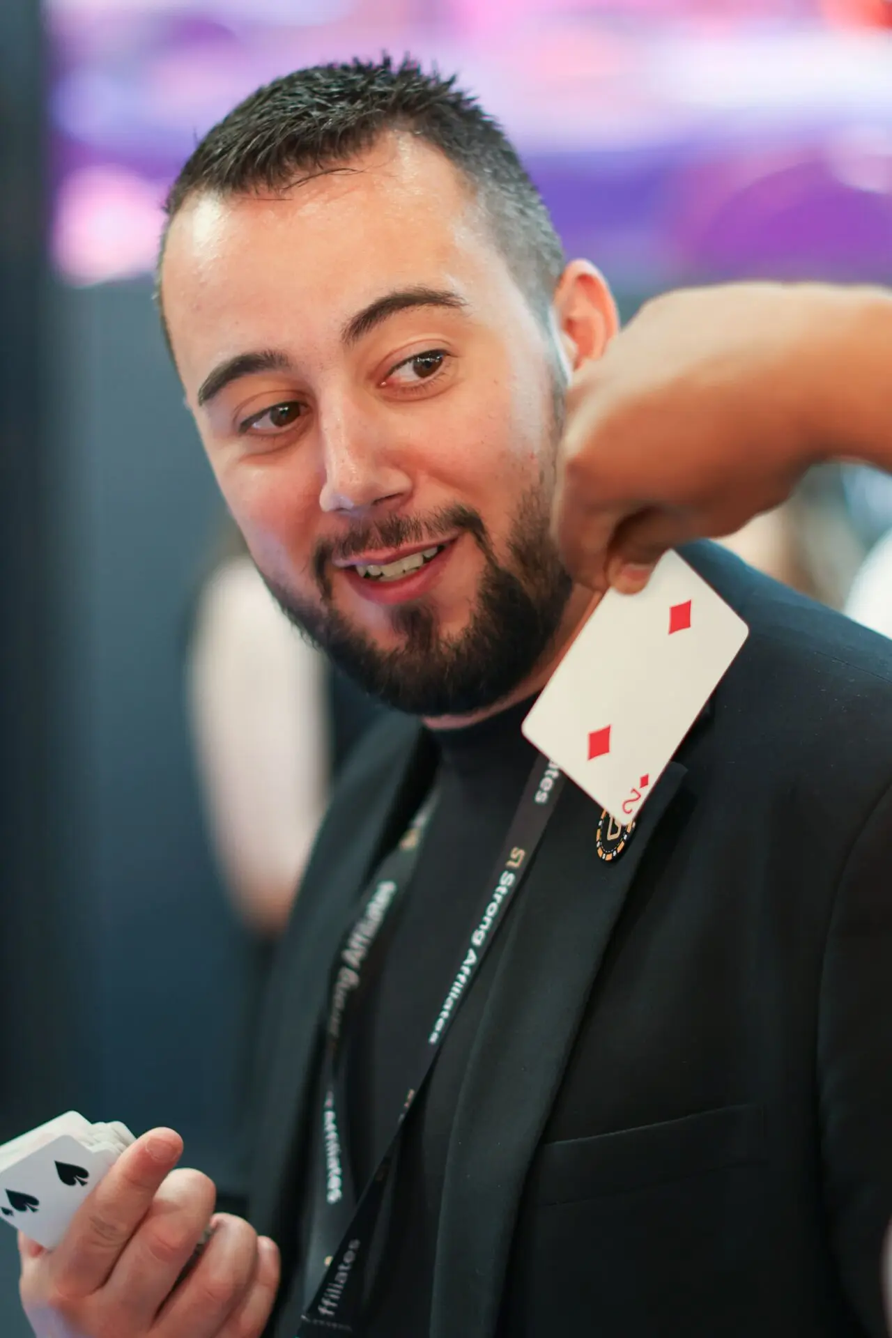 Inspire Studios photographing Gwilym the Magician performing at a corporate event in London