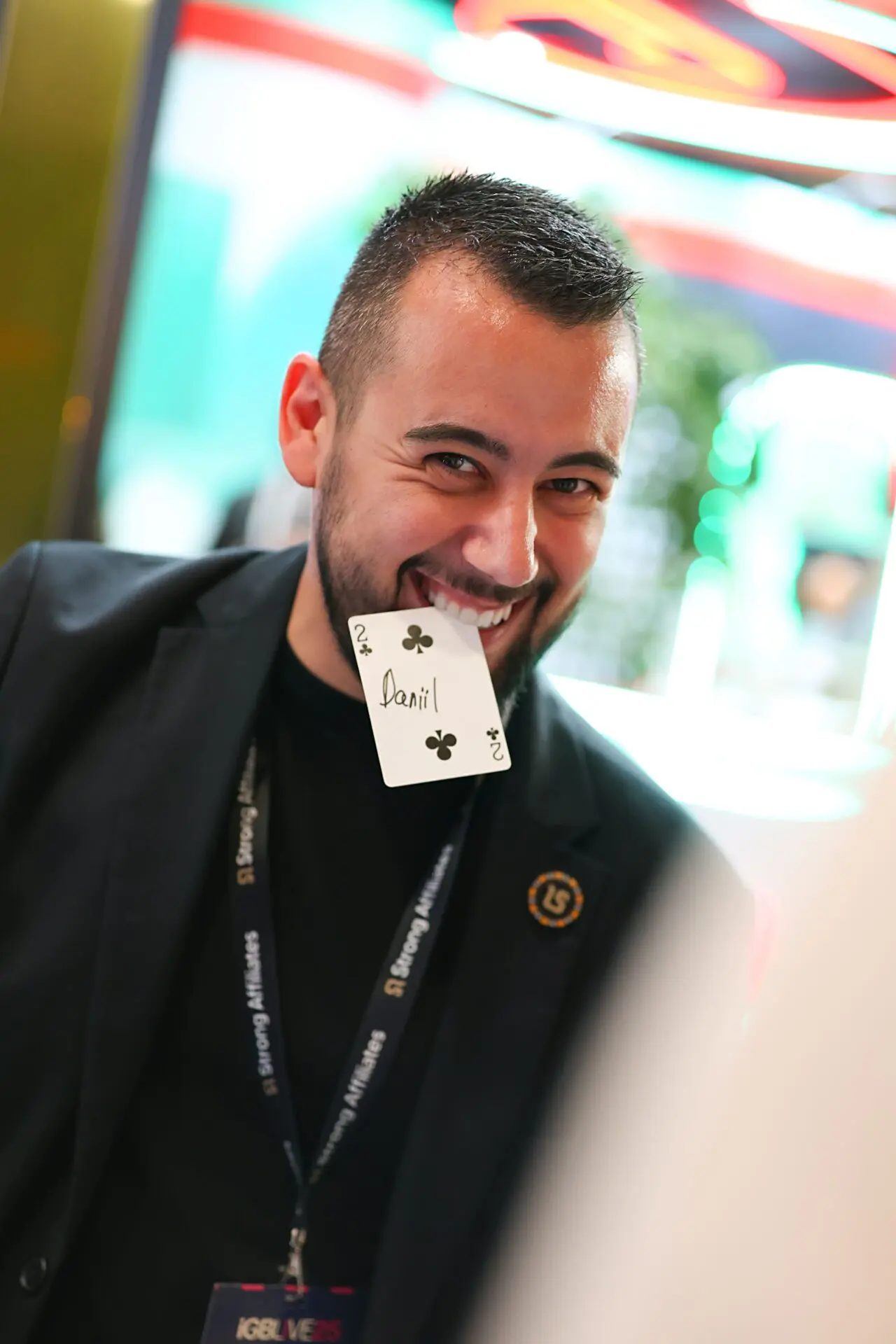 Corporate magician Gwilym mid-performance captured by Inspire Studios