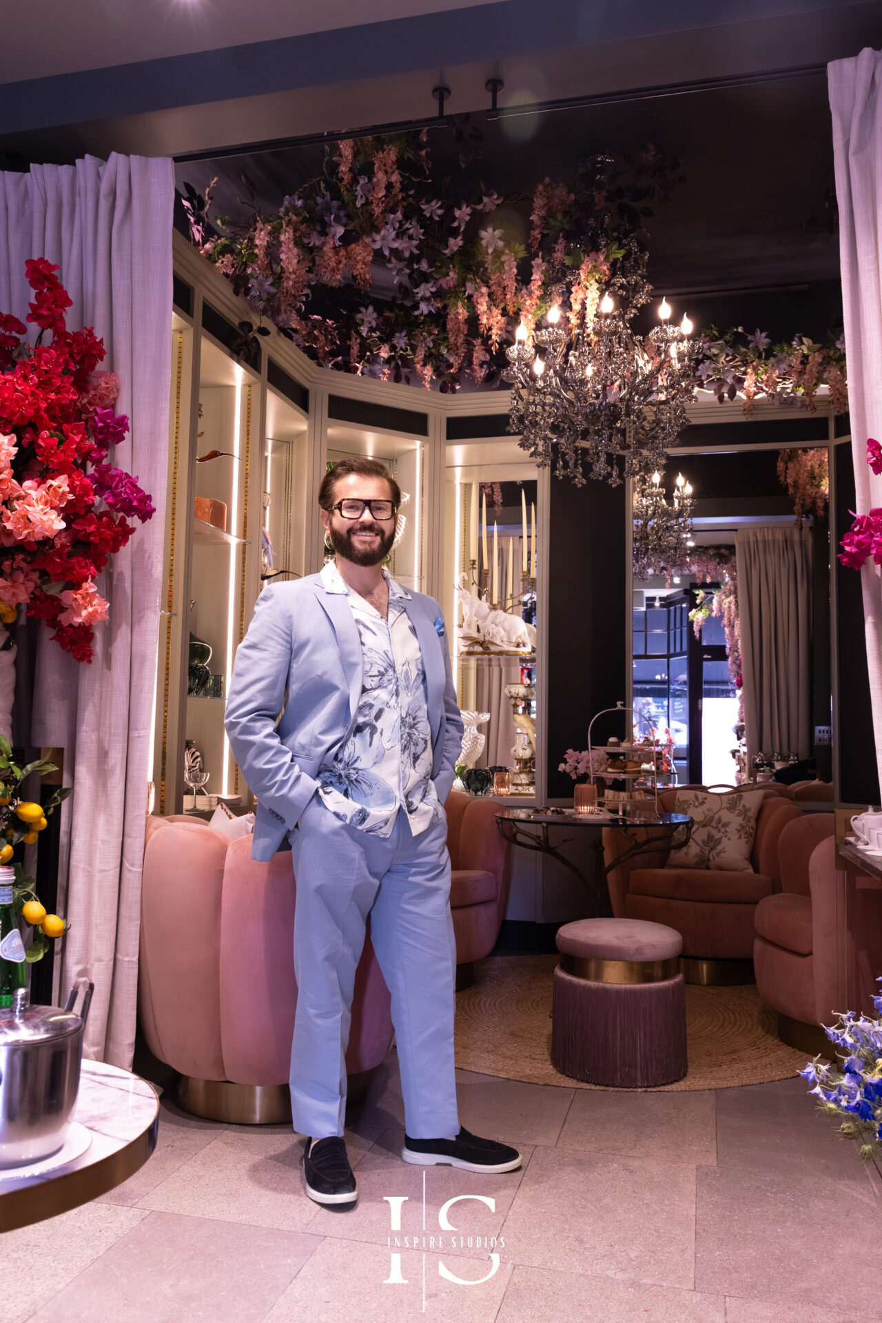 Portrait of Neill Strain at his Floral Couture boutique in Mayfair.