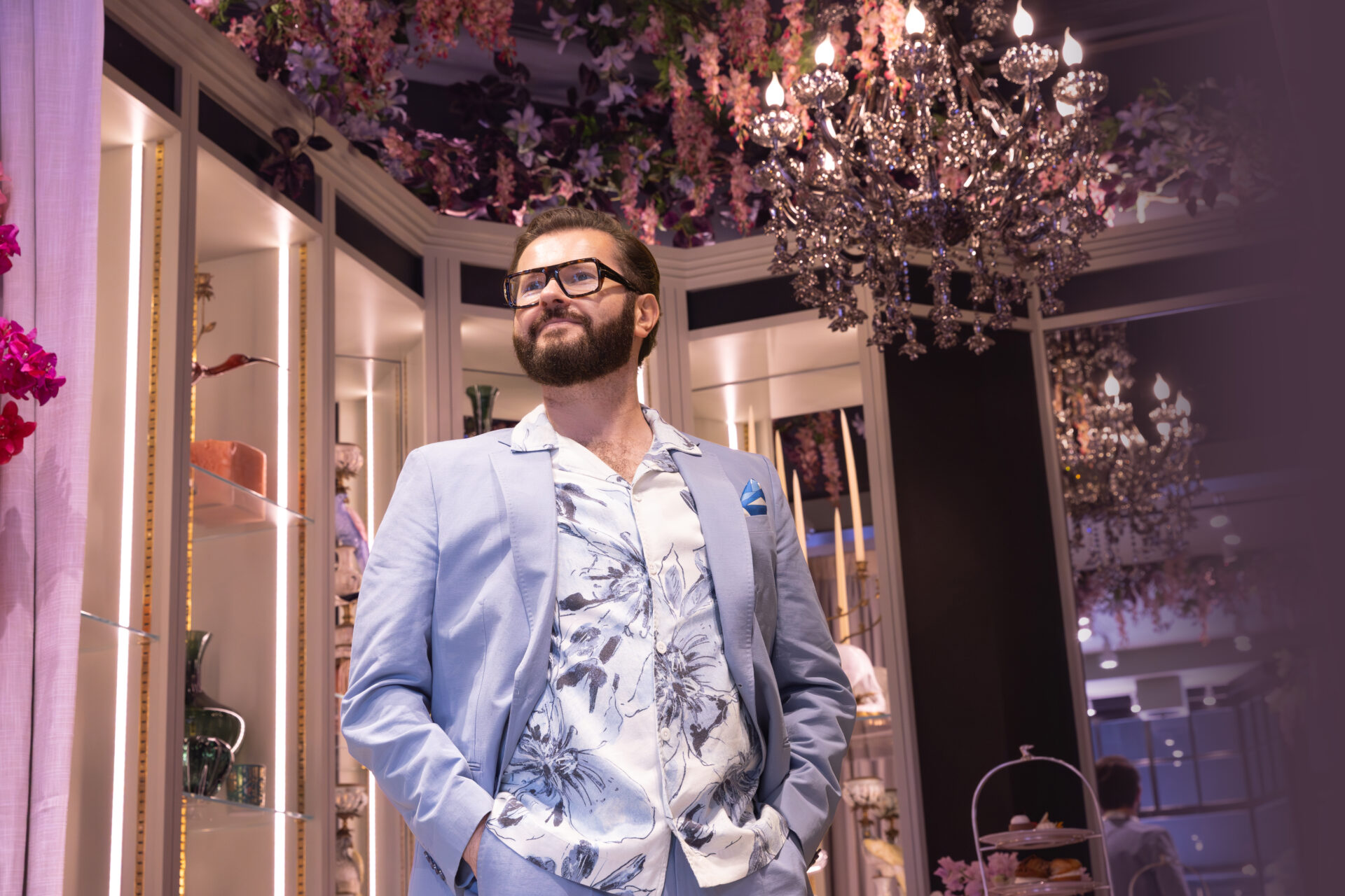 Neill Strain portrait at Neill Strain Floral Couture boutique in Mayfair, London