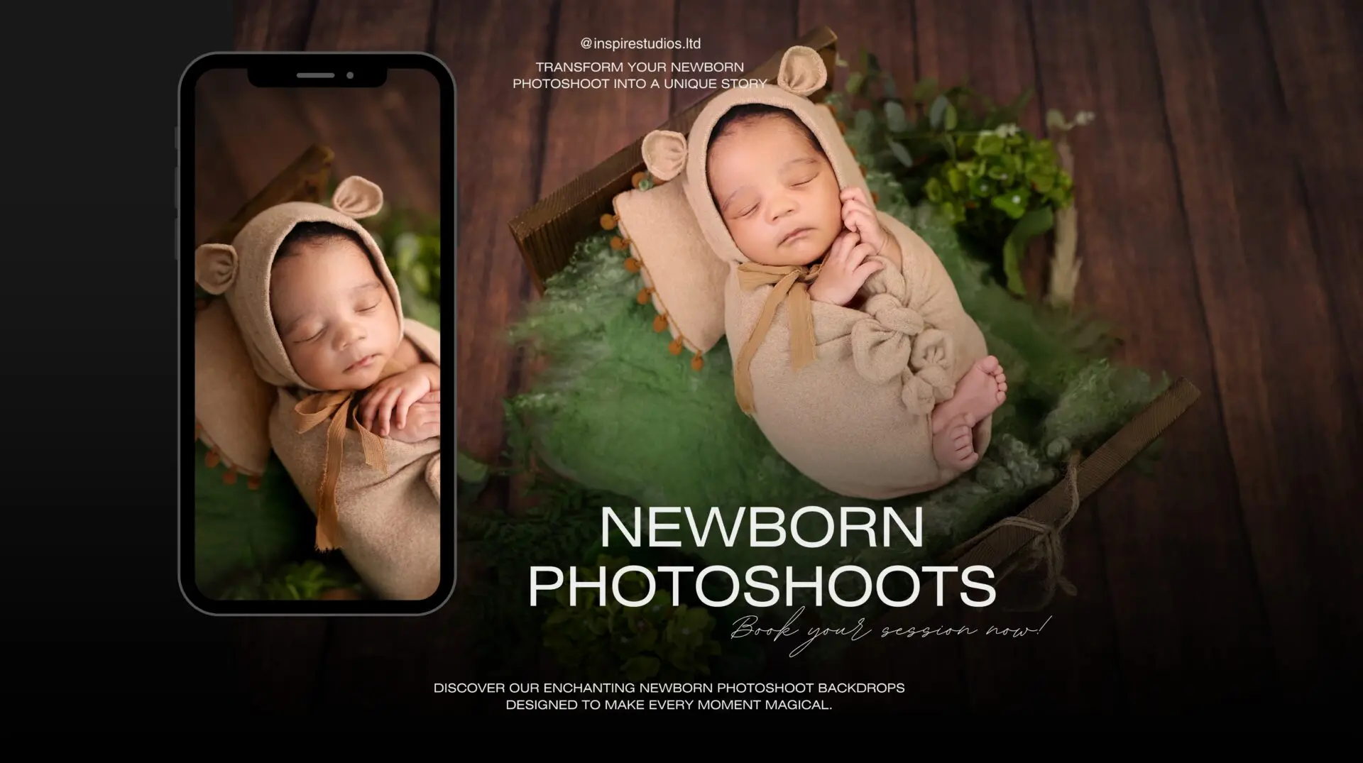 Newborn baby sleeping on soft blanket during professional studio photoshoot in London by experienced photographer