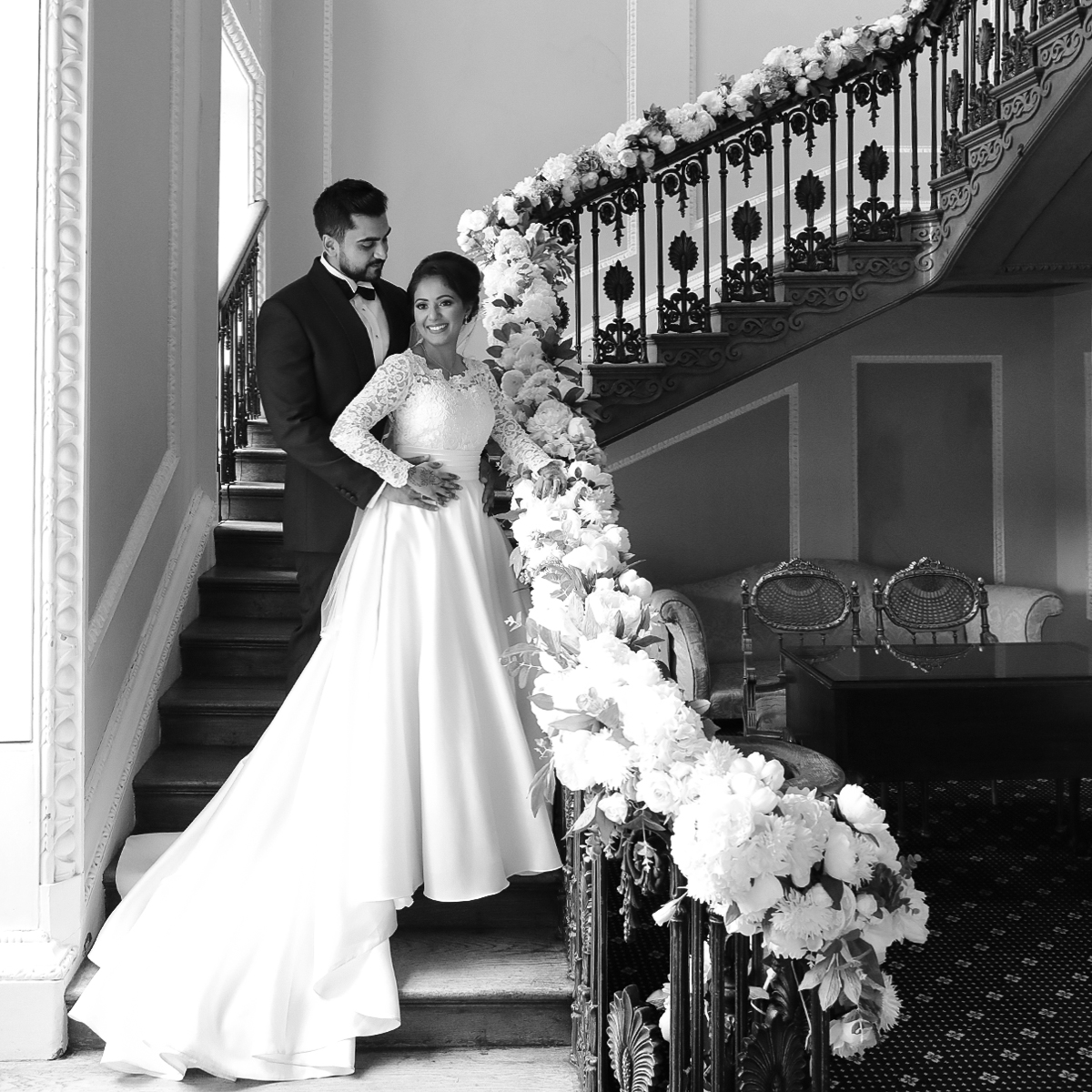 Bride putting on shoes