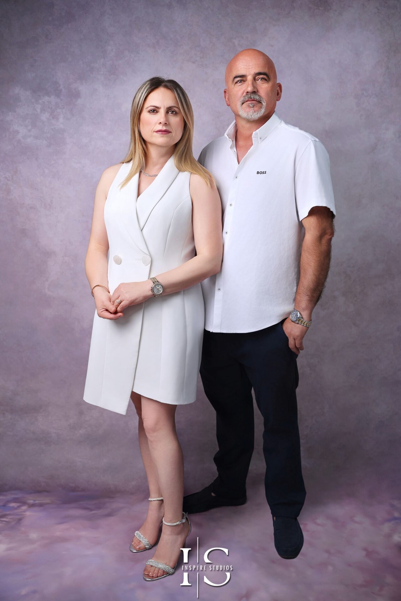 Albanian family celebrating love during a professional London studio photoshoot
