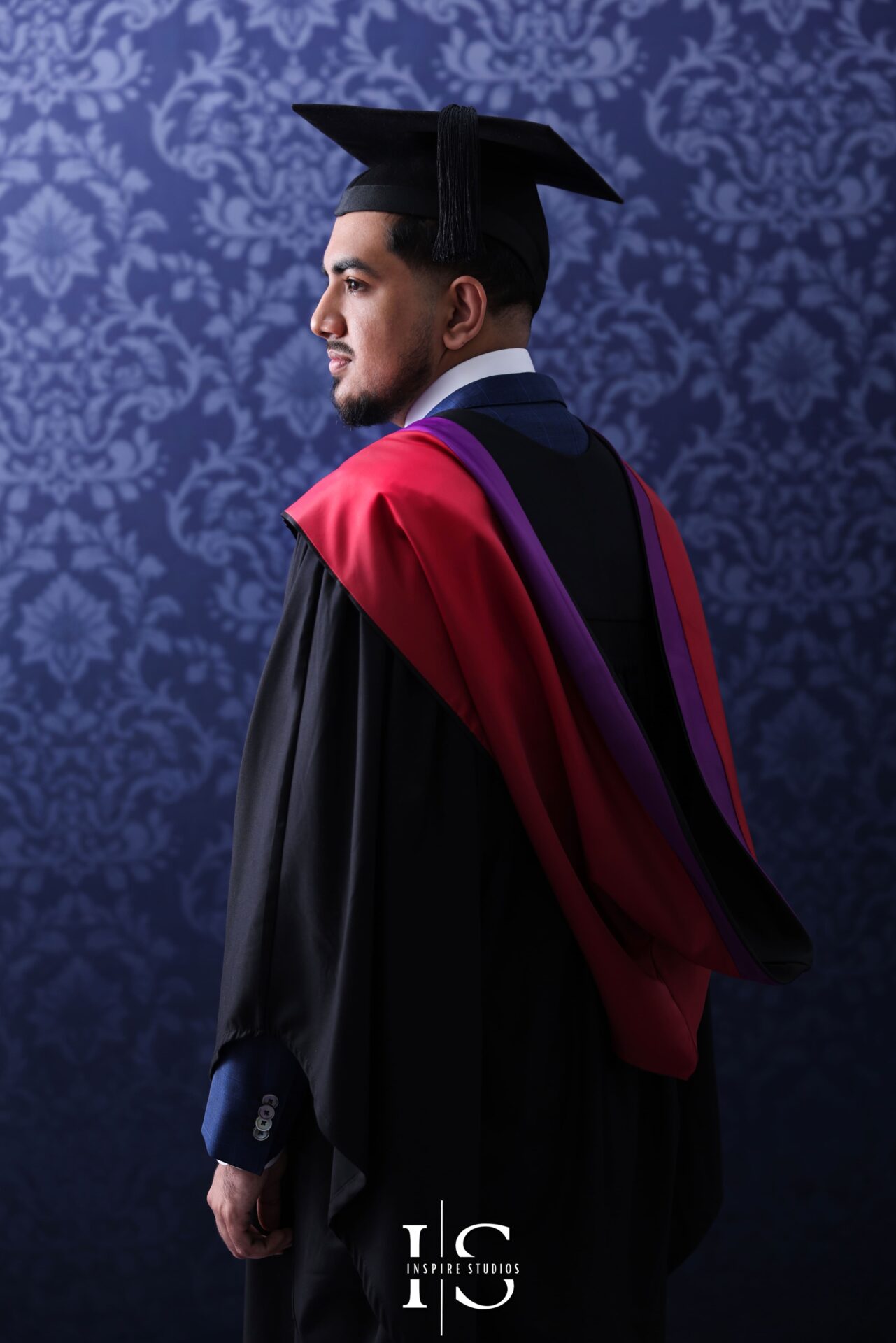 Graduation family photoshoot studio session with graduate and relatives