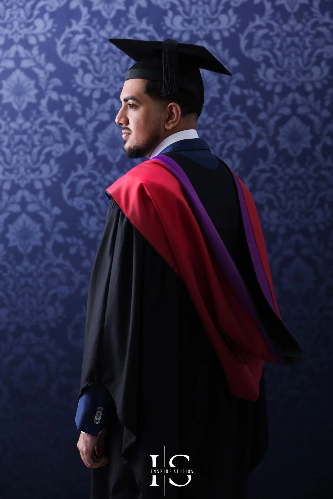 Graduation family photoshoot studio session with graduate and relatives