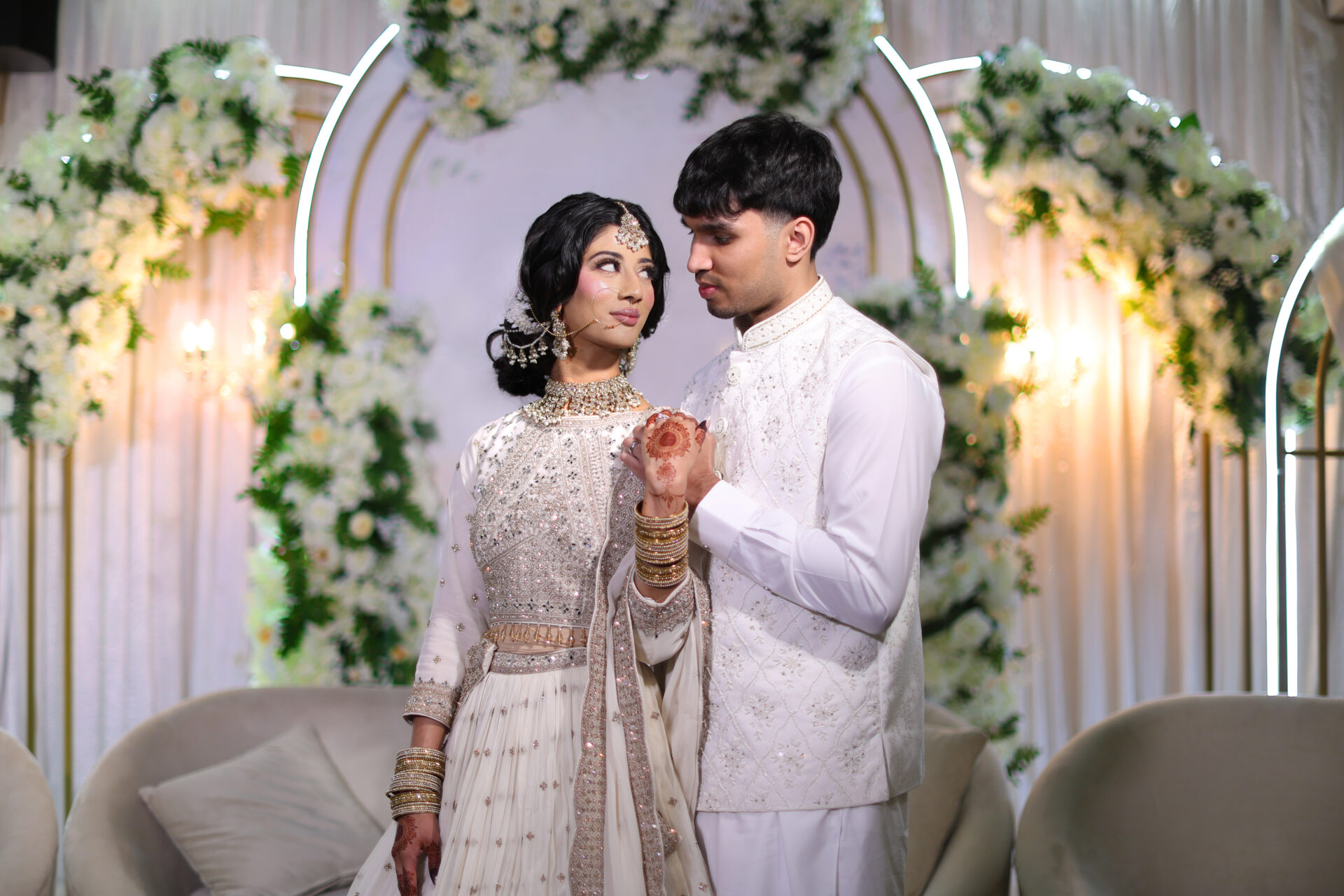 Bride and groom captured by female Asian wedding photographer in London